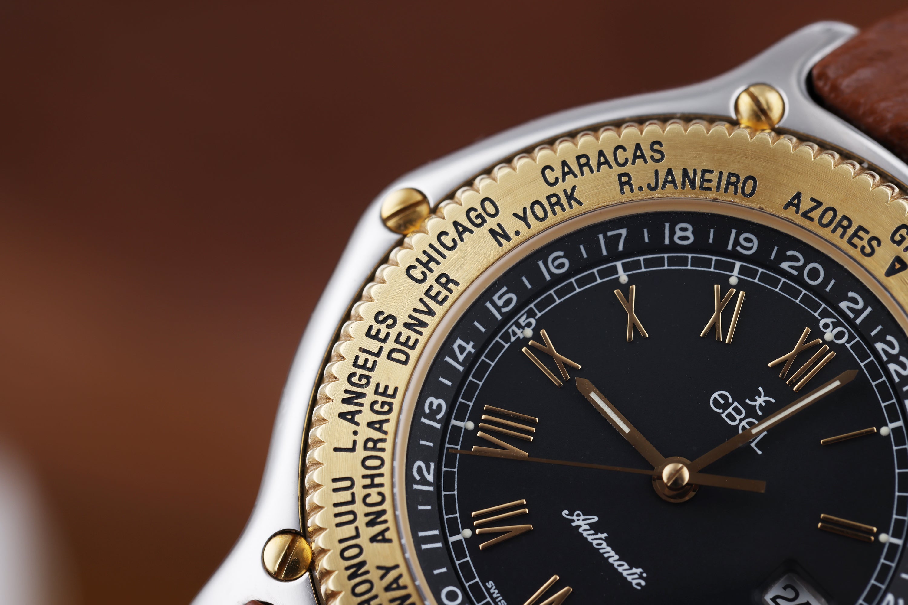 Ebel Voyager | REF. 1124913 | Black Dial | Automatic | 38mm | Stainless Steel & 18k Yellow Gold | 1990's