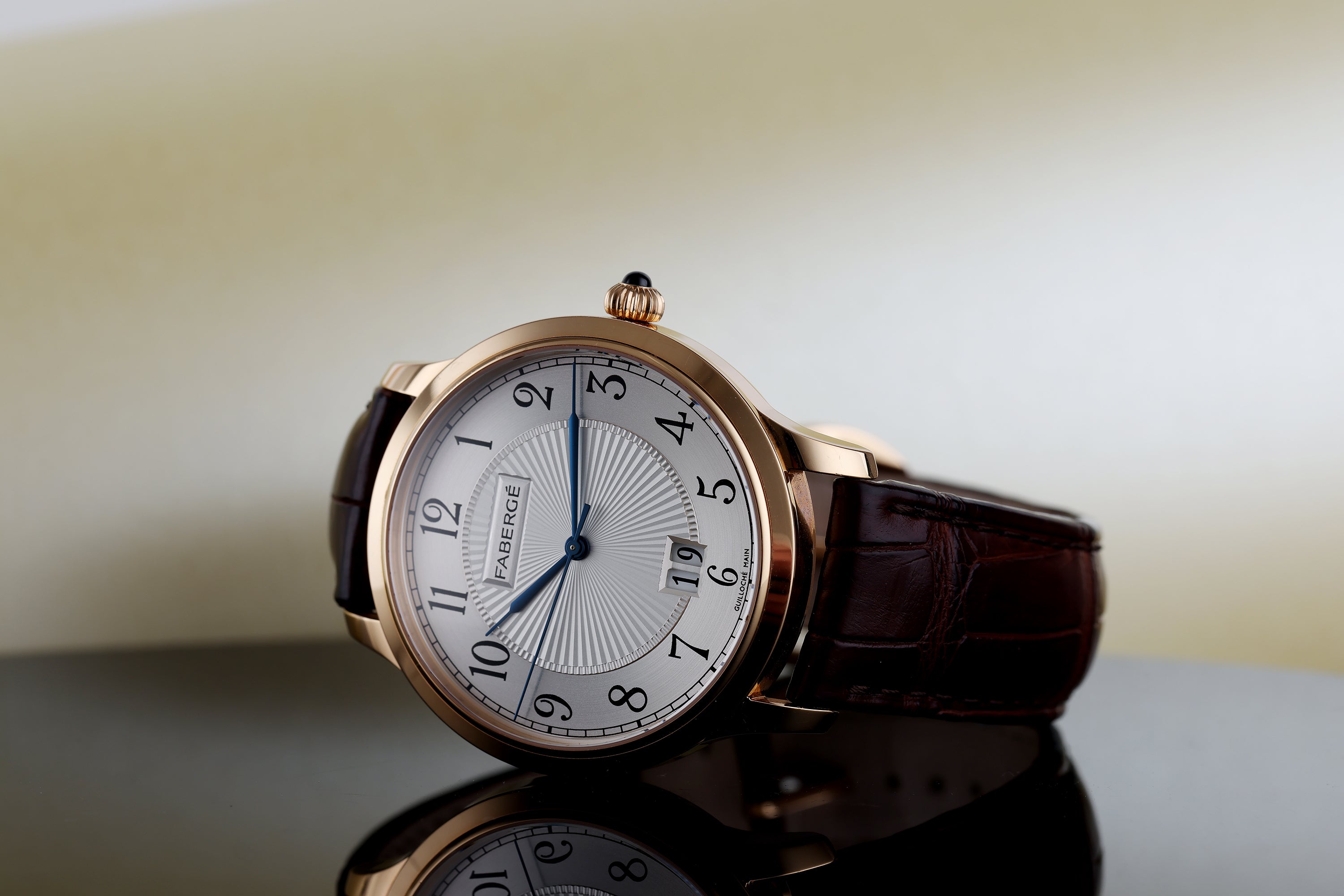 Fabergé Agathon | Silvered Dial | Date Display | 18k Rose Gold | Box