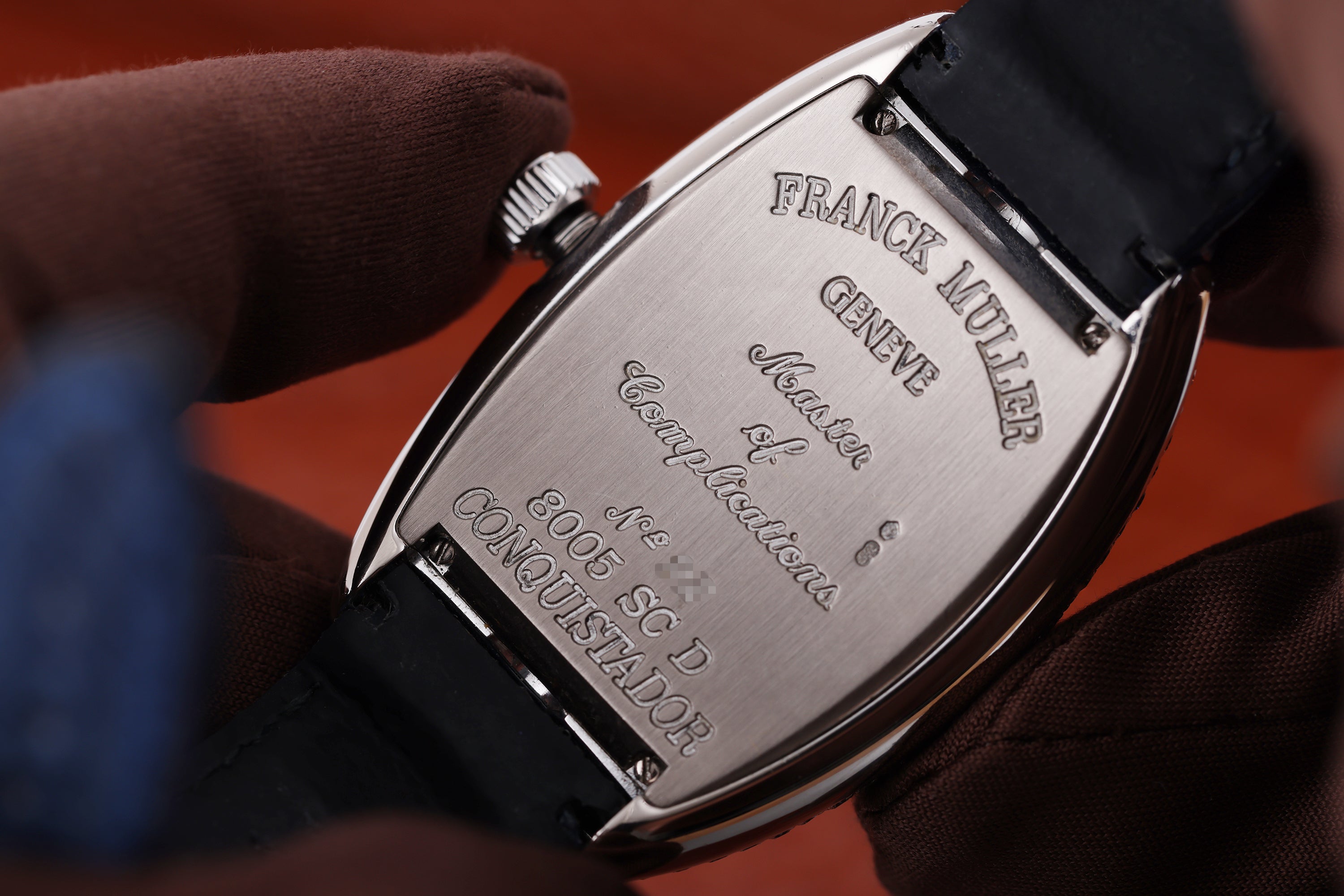 Franck Muller Conquistador | REF. 8005 SC D | 18k White Gold | Factory Diamond Bezel & Case | 35mm | Box & Papers | 2006