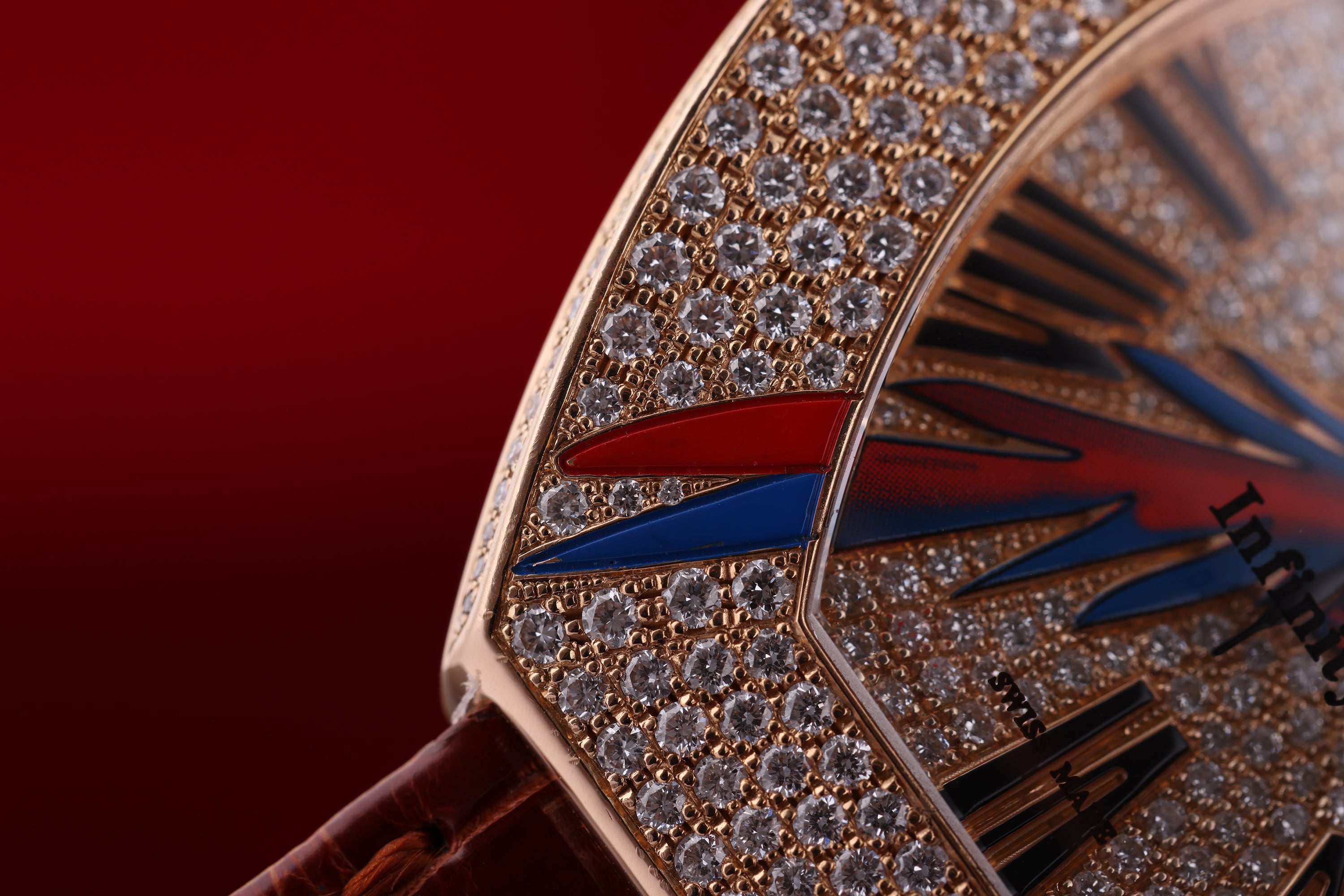 Franck Muller Infinity | 'Parrot' Limited Edition of 6 | REF. 3545 QZ PAR D CD | Pavé Diamonds & Enamel | 18k Rose Gold | 45 x 47 mm | 2010s?