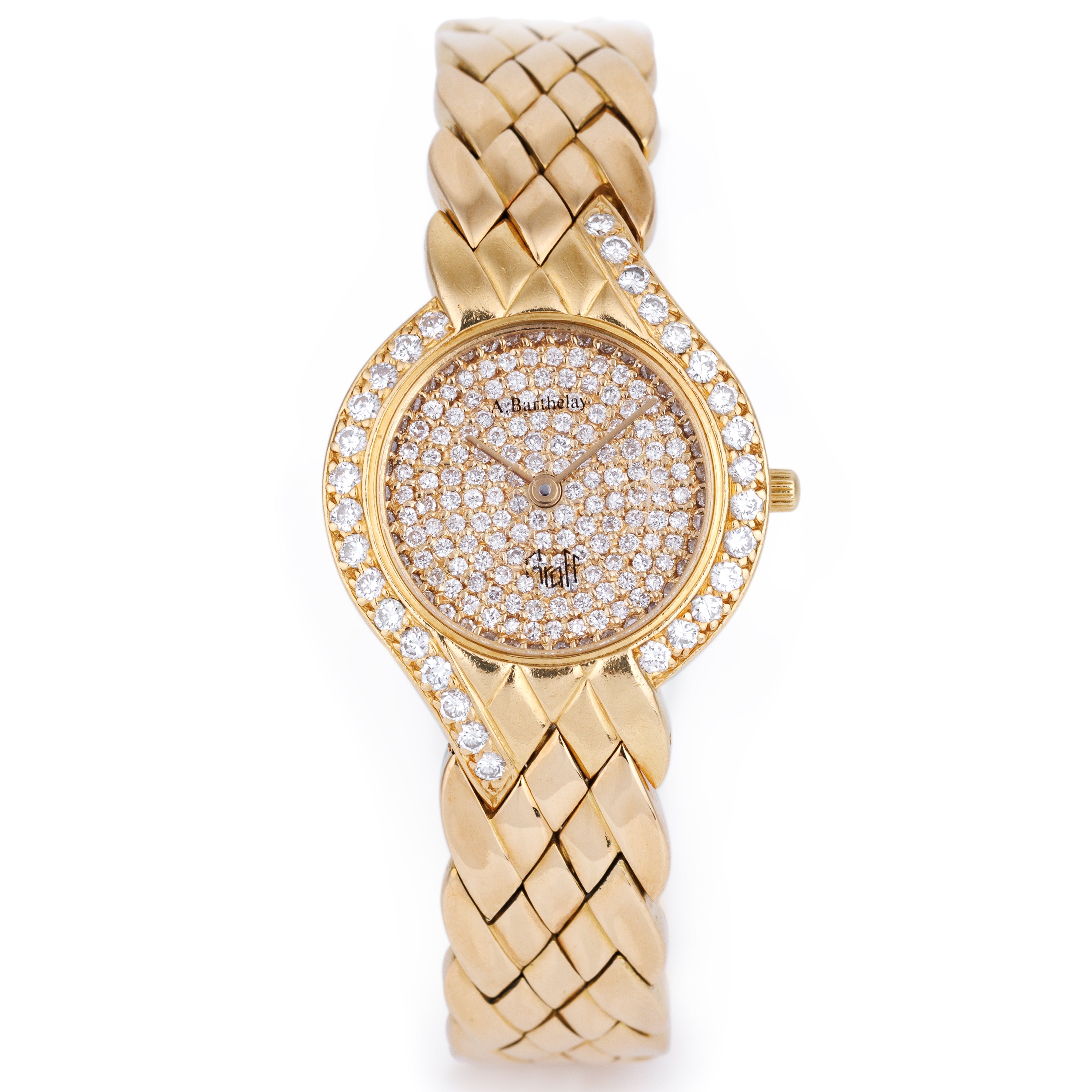 Graff by Alexis Barthelay Ladies Wristwatch in 18k Yellow Gold Pave Diamond Dial & Bezel
