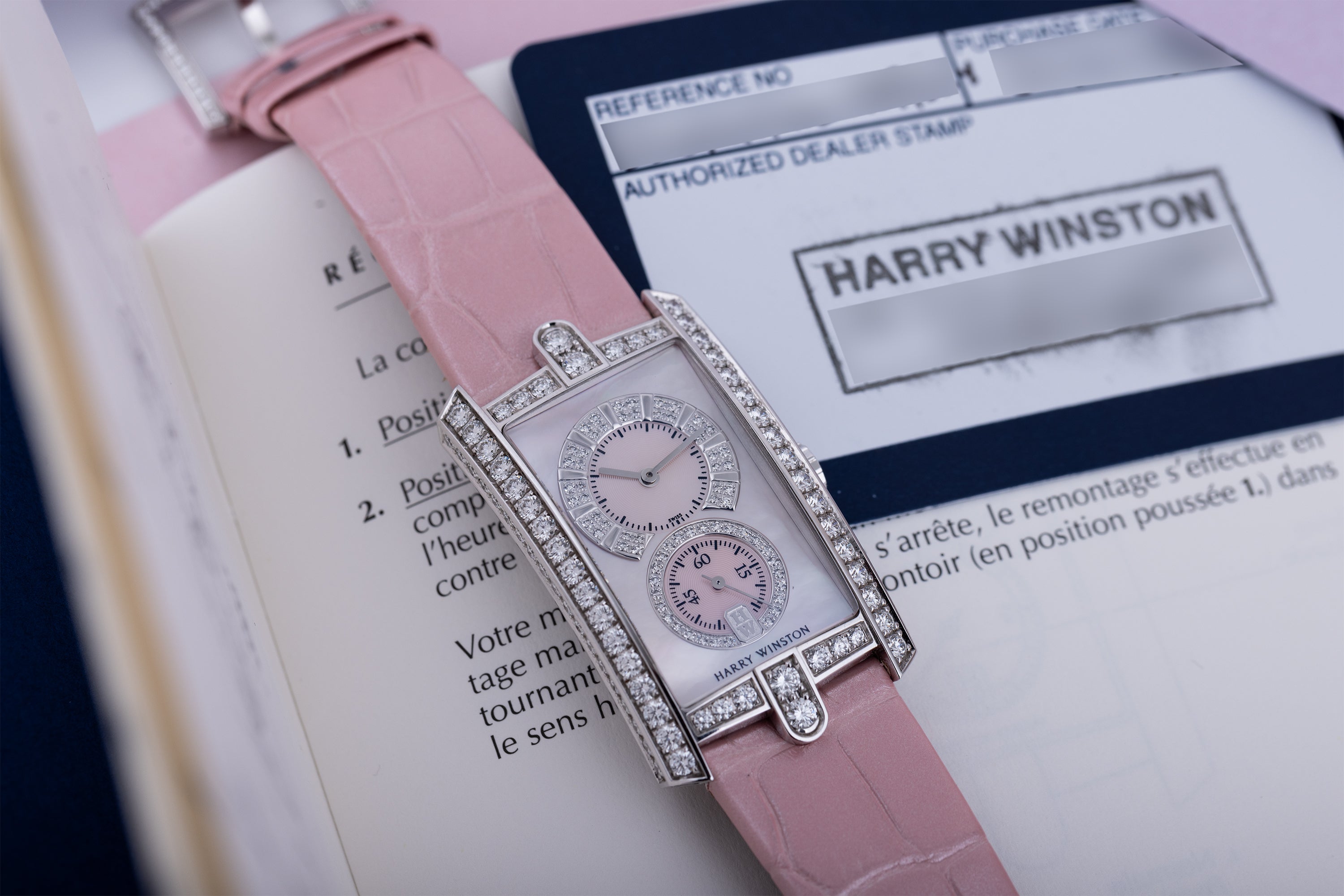 Harry Winston Avenue C | REF. 330/UMW | Mother of Pearl dial | Diamond Bezel & Centre Rings | 18k White Gold | Box & Papers