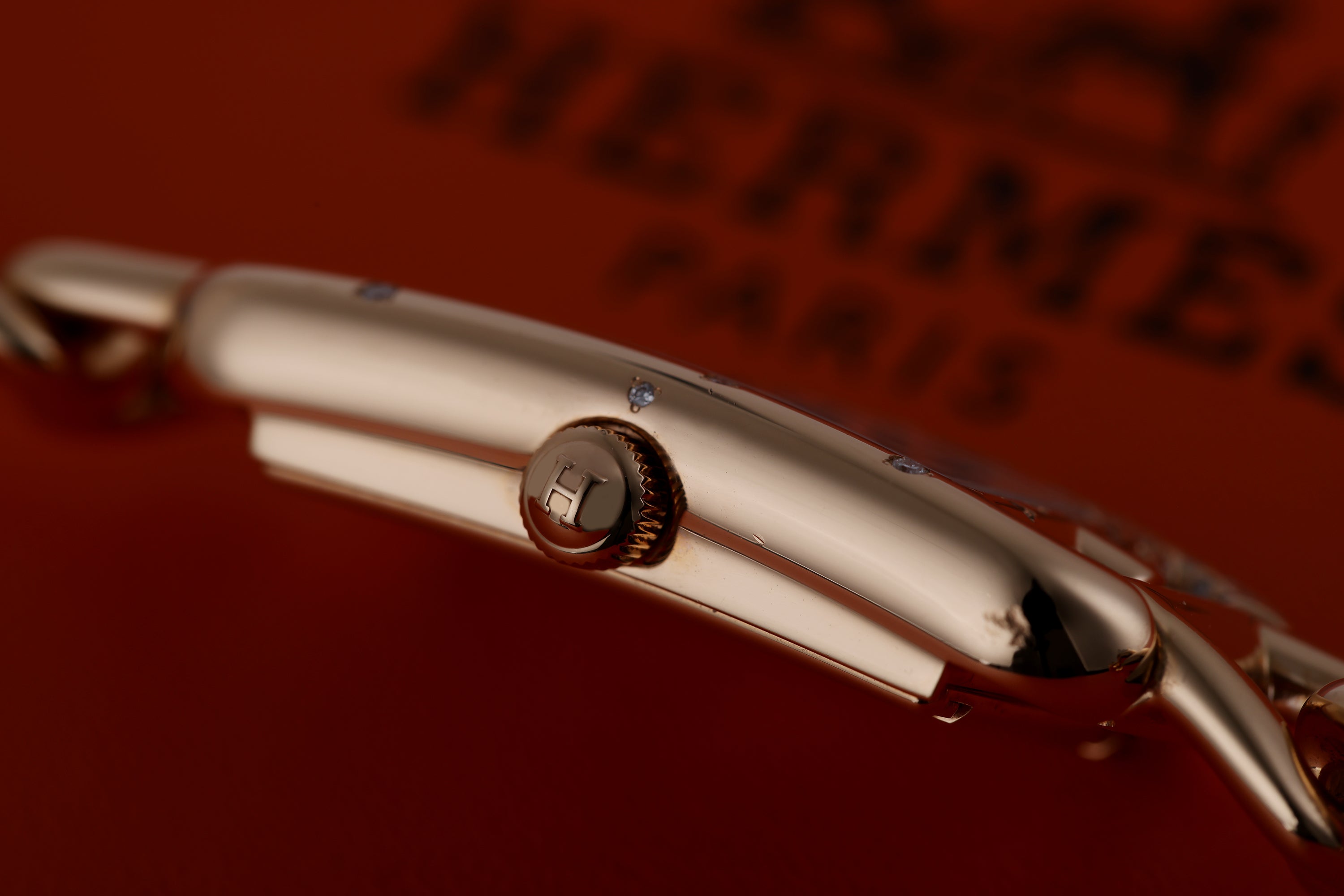 Hermes Ladies Watch | Nantucket | REF. NA2.172 | 18k Rose Gold | Scattered Diamond Bezel | Silver Dial | 17x32.5mm | Box & Papers | 2022
