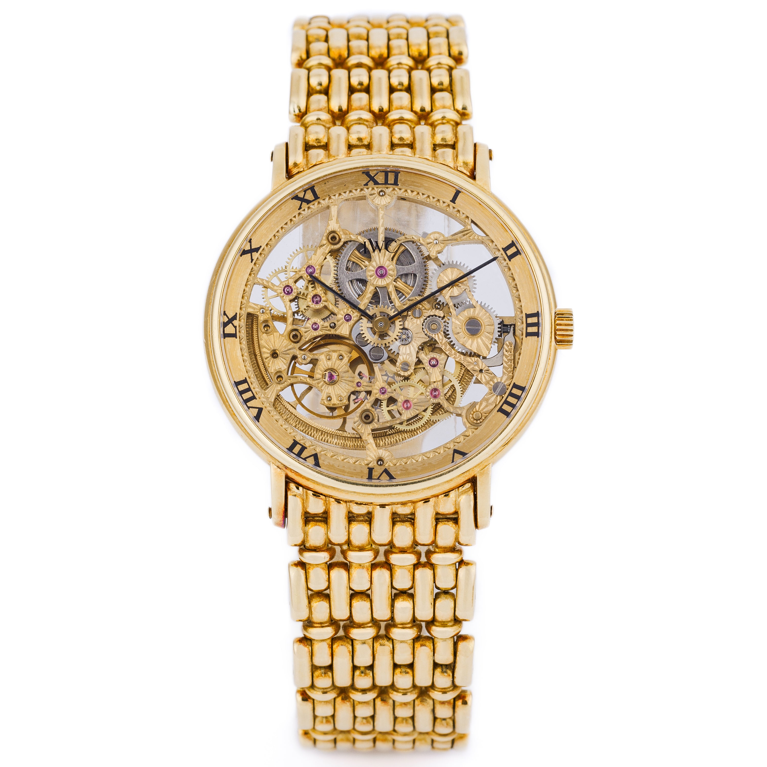 IWC Skeleton Watch - Gay Freres Detachable Bracelet | REF. 2701 | Automatic | 1980's | 34mm | 18k Yellow Gold