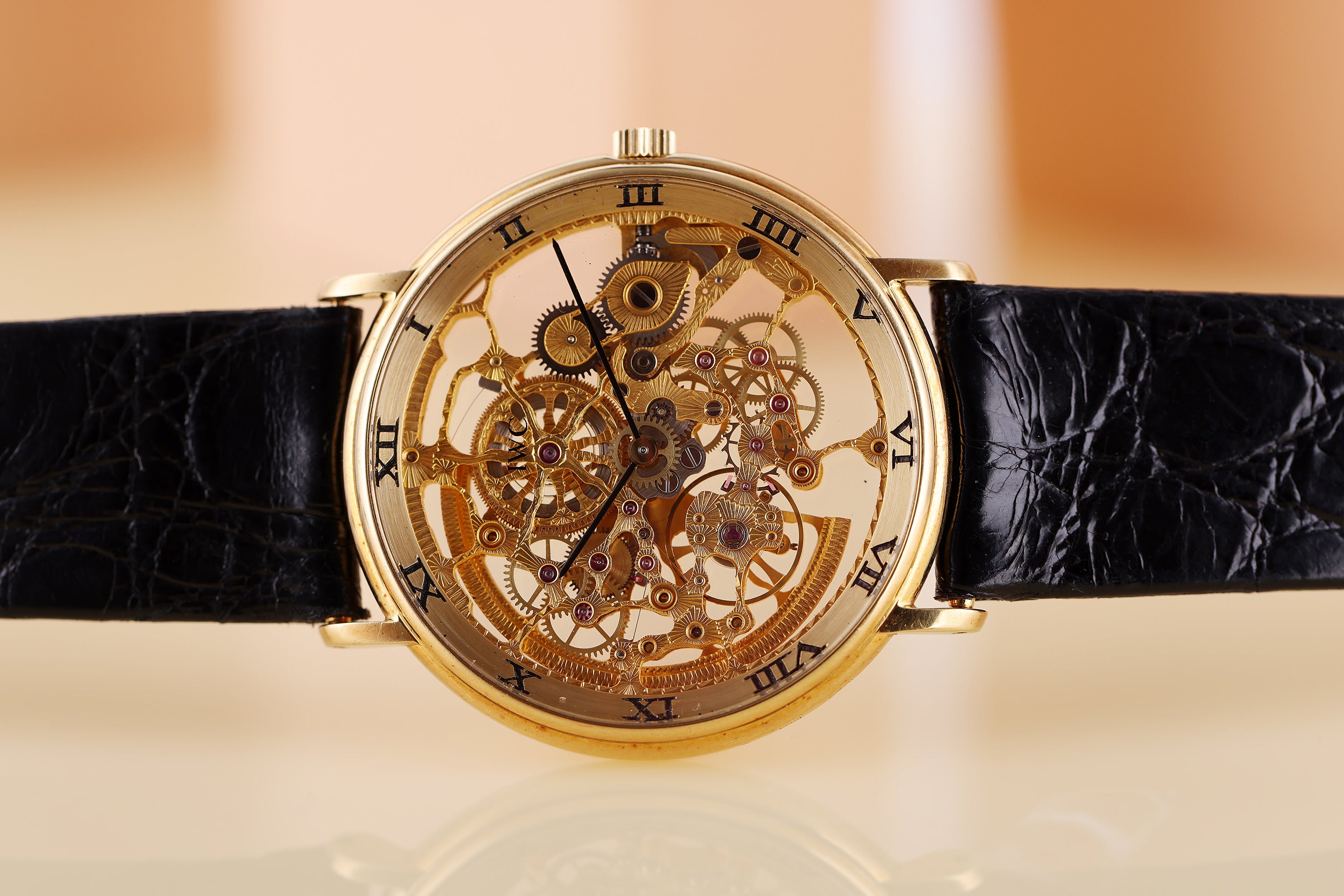 IWC Skeleton | REF. 2701 | 18k Yellow Gold | 34mm | Automatic | Box & Papers | 1980's