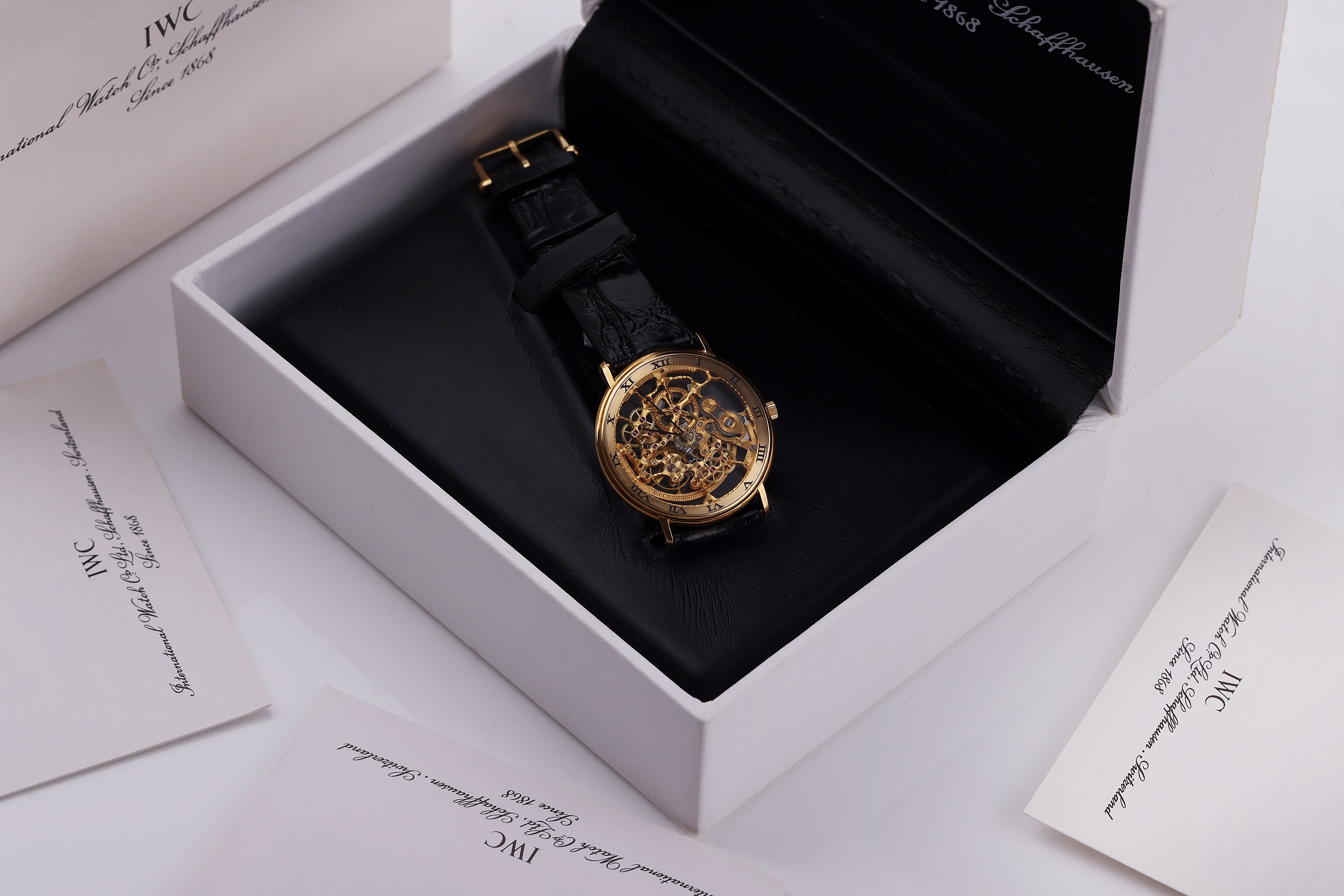 IWC Skeleton | REF. 2701 | 18k Yellow Gold | 34mm | Automatic | Box & Papers | 1980's