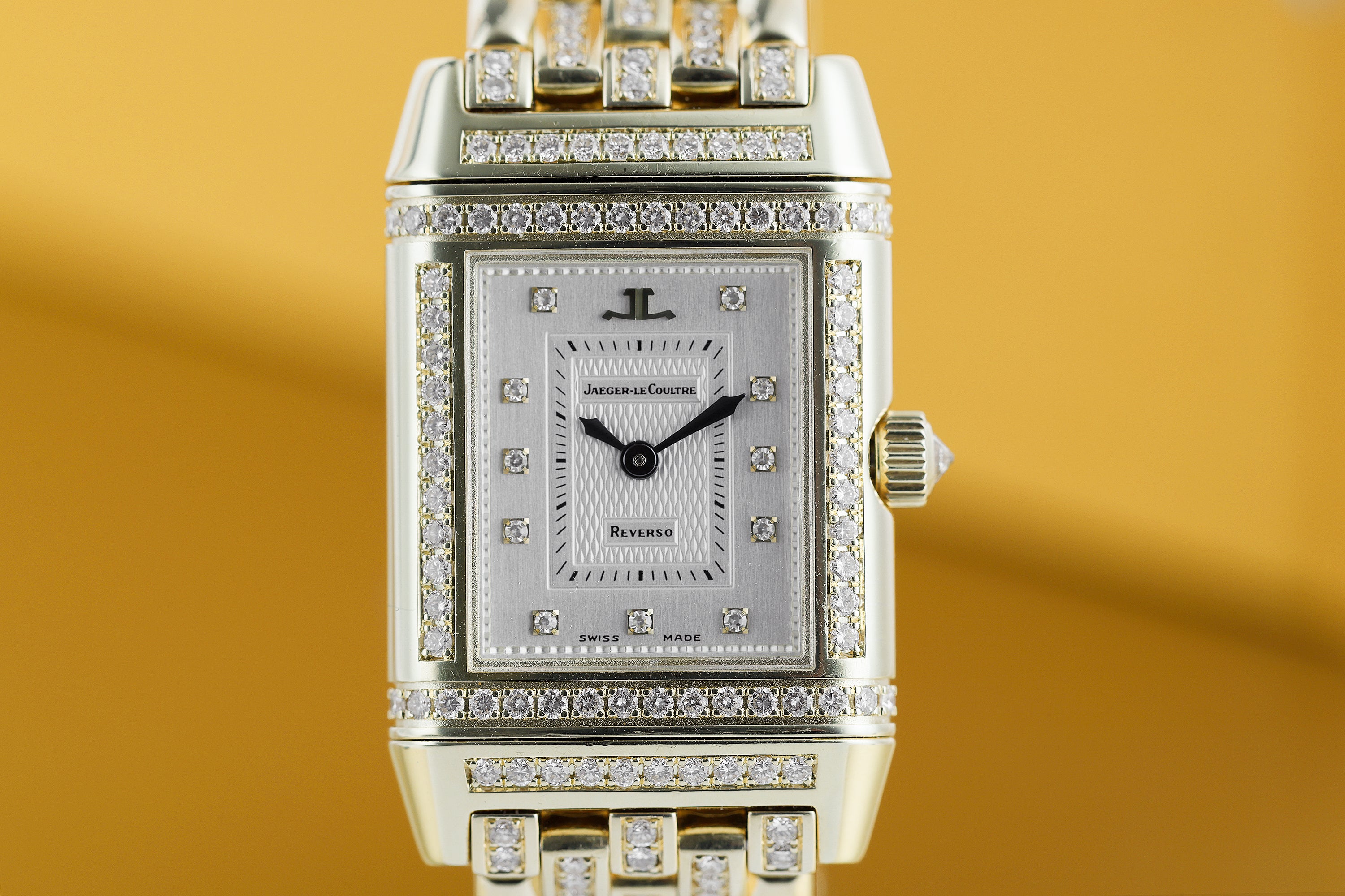 Jaeger-LeCoultre Reverso Duetto | REF. 266.1.44 | Diamond Dial, Bezel & Bracelet | Mother of Pearl | 18k Yellow Gold | 20.5mm | Manual Wind
