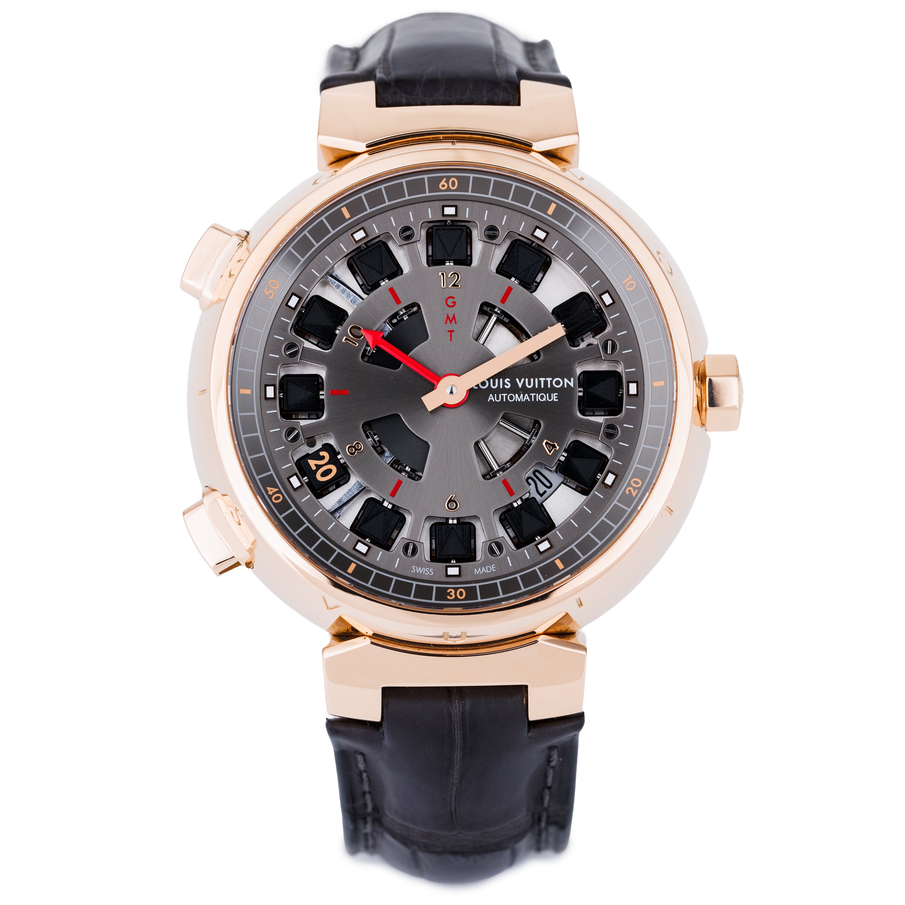 Louis Vuitton GMT Jump Hour | REF. Q10C5 | Dual Time Zone | 18k Rose Gold | 2010s