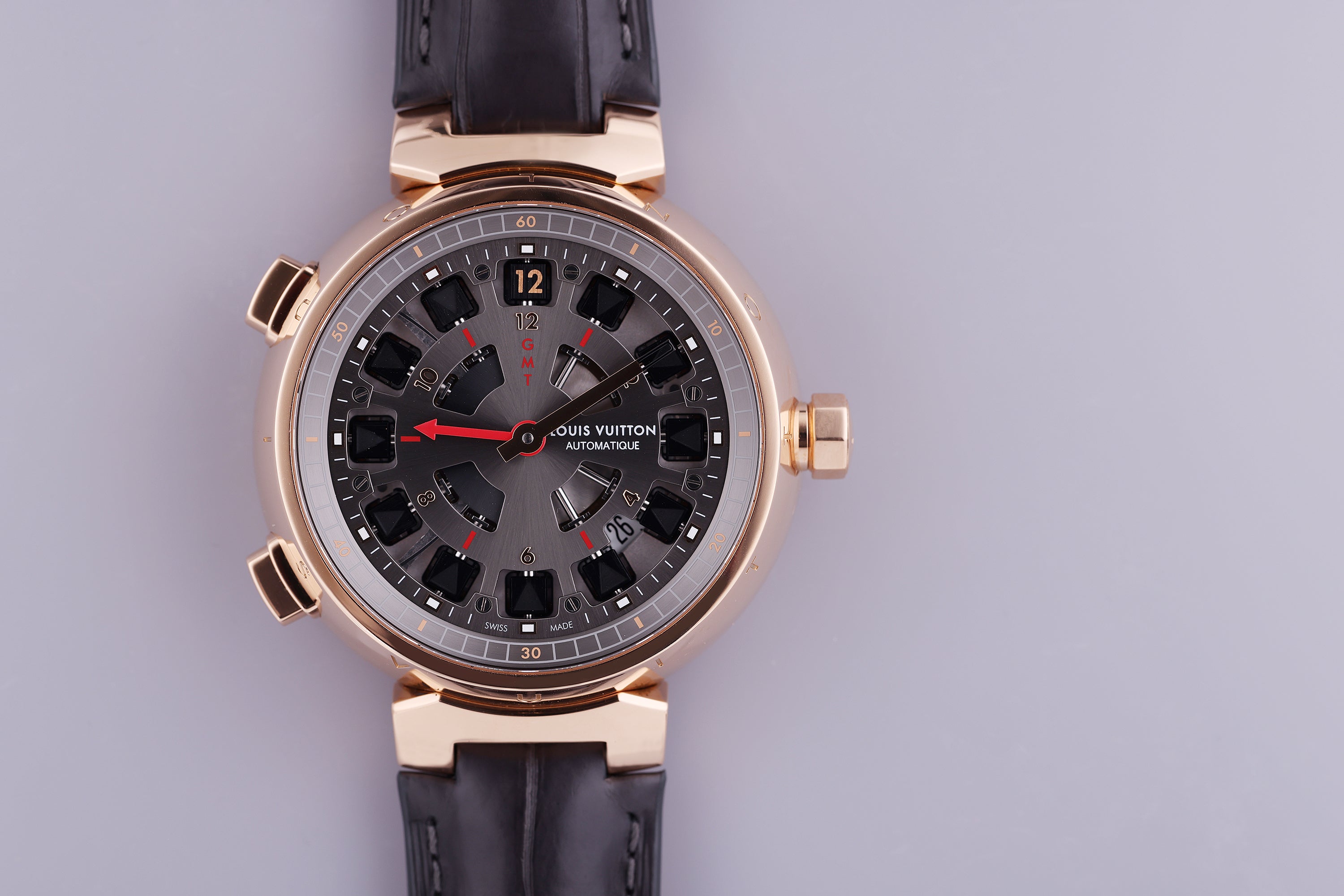 Louis Vuitton GMT Jump Hour | REF. Q10C5 | Dual Time Zone | 18k Rose Gold | 2010s