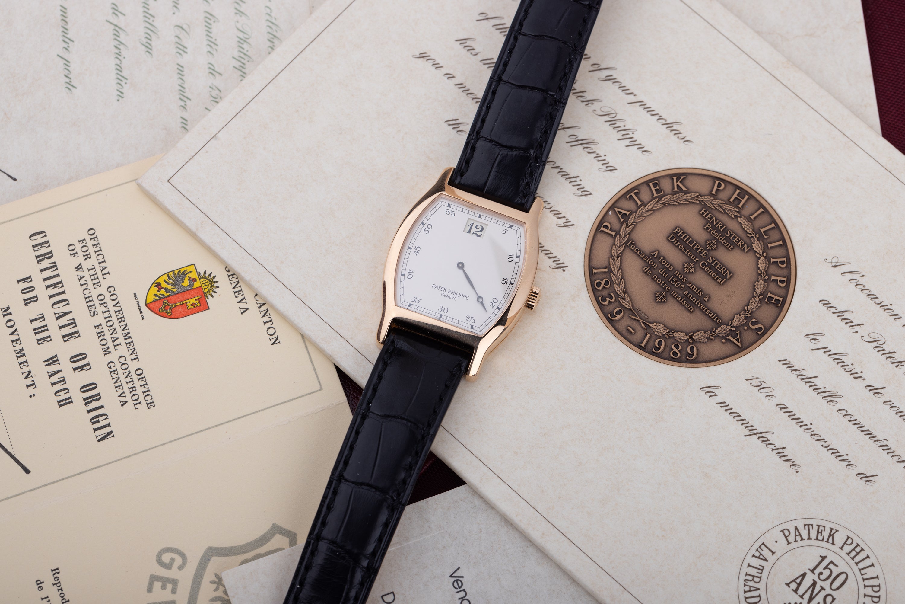 Patek Philippe Jump Hour | Limited Edition 150th Anniversary | REF. 3969R | 18k Rose Gold | Box & Papers | 1989 | Tonneau-Shaped Case