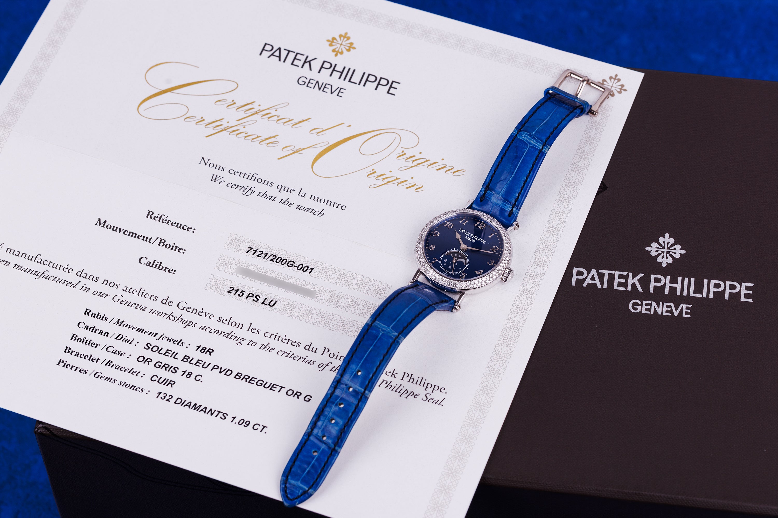 Patek Philippe Complications Moonphase | REF. 7121/200G-001 | 18k White Gold | Manual Wind | Box & Papers | 2022