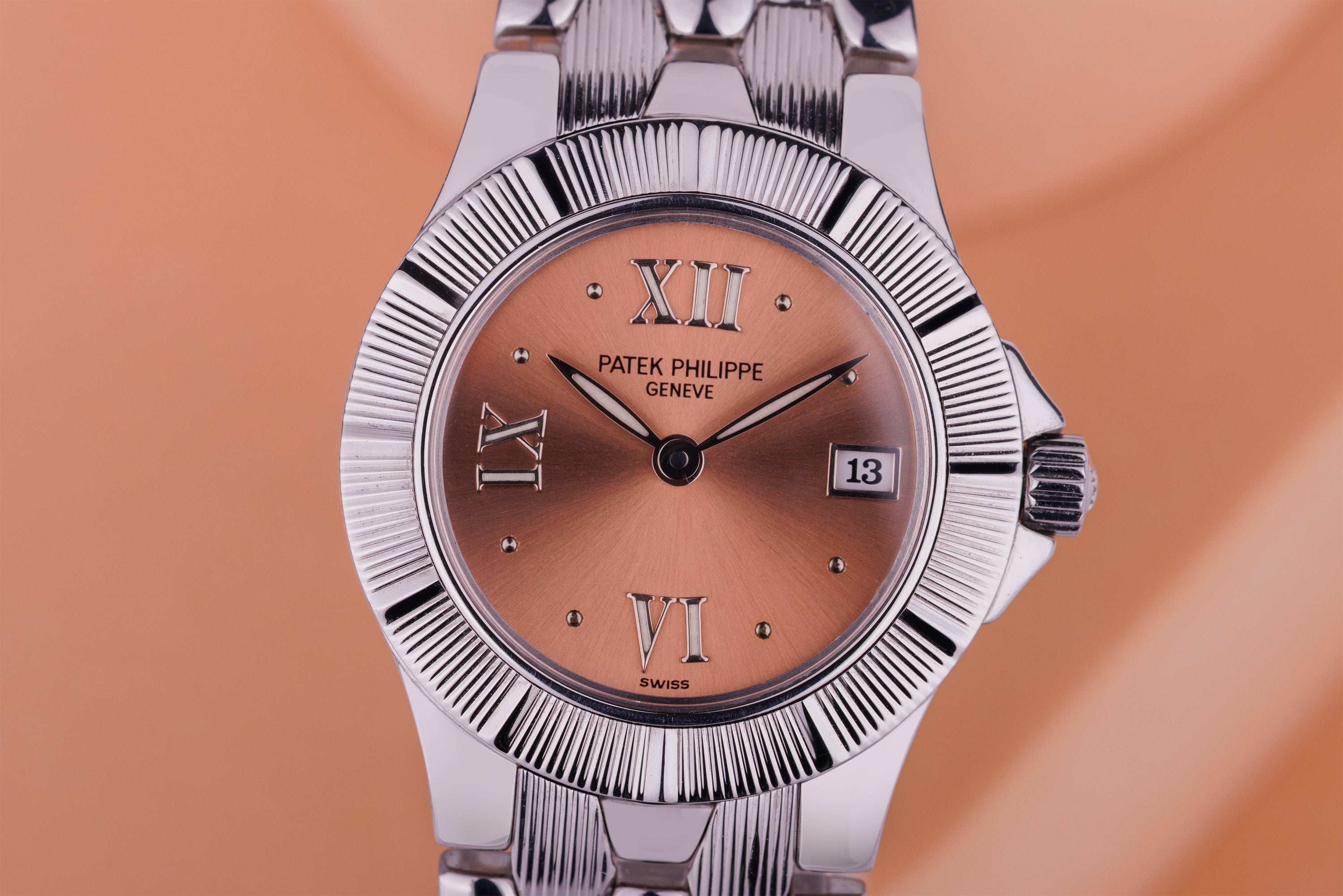 Patek Philippe Neptune Ladies | REF. 4880/1A-001 | Copper Salmon Dial | Stainless Steel | 27.5mm | Papers | 2000