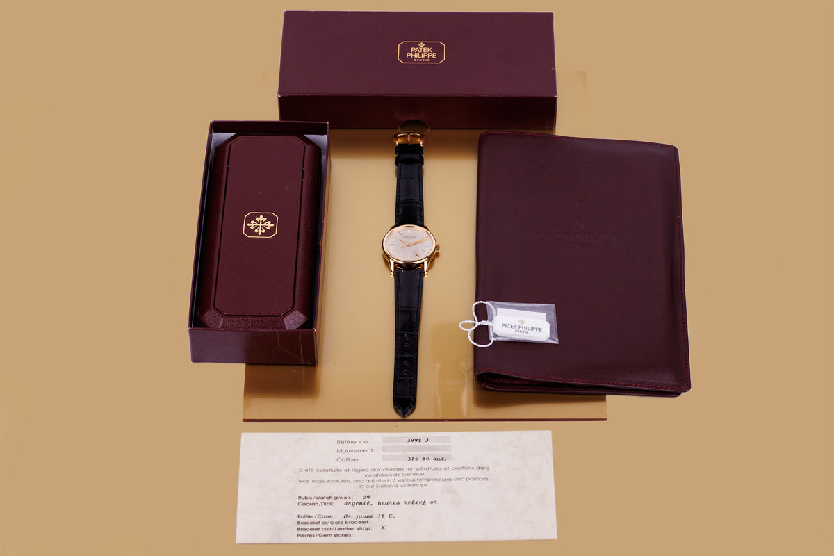 Patek Philippe Calatrava | REF. 3998 J | 18k Yellow Gold | Silvered Dial | 34mm | Box & Papers | 1997
