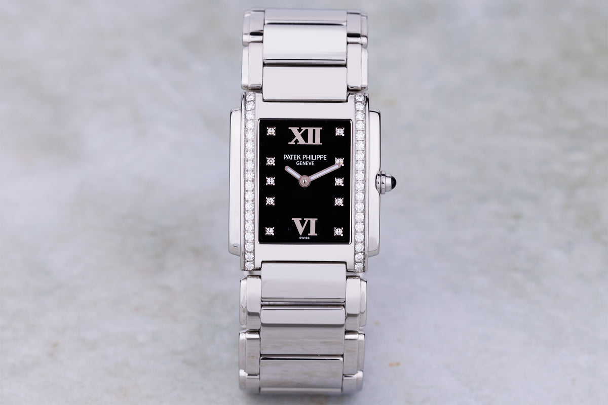 Patek Philippe Twenty-4 | REF. 4910/10A-001 | Diamond Bezel & Dial | Stainless Steel | Box & Papers | 2021