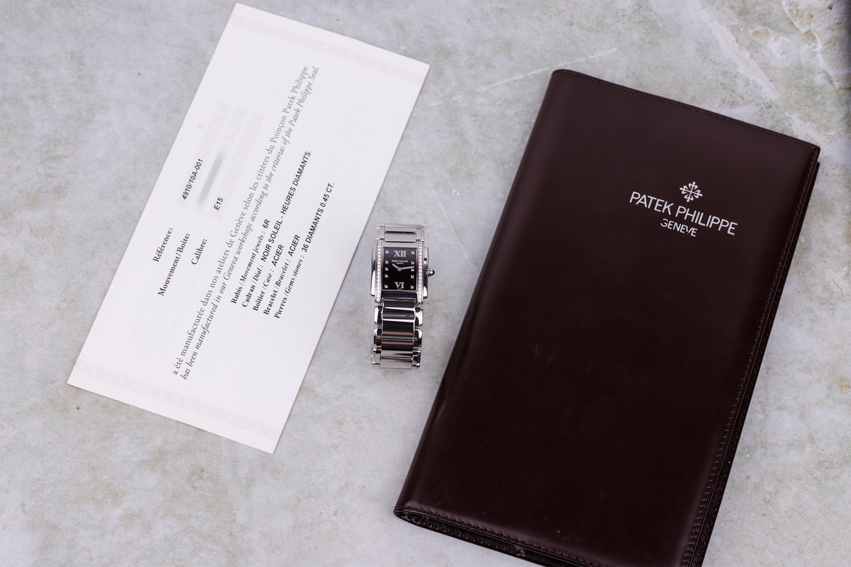 Patek Philippe Twenty-4 | REF. 4910/10A-001 | Diamond Bezel & Dial | Stainless Steel | Box & Papers | 2021