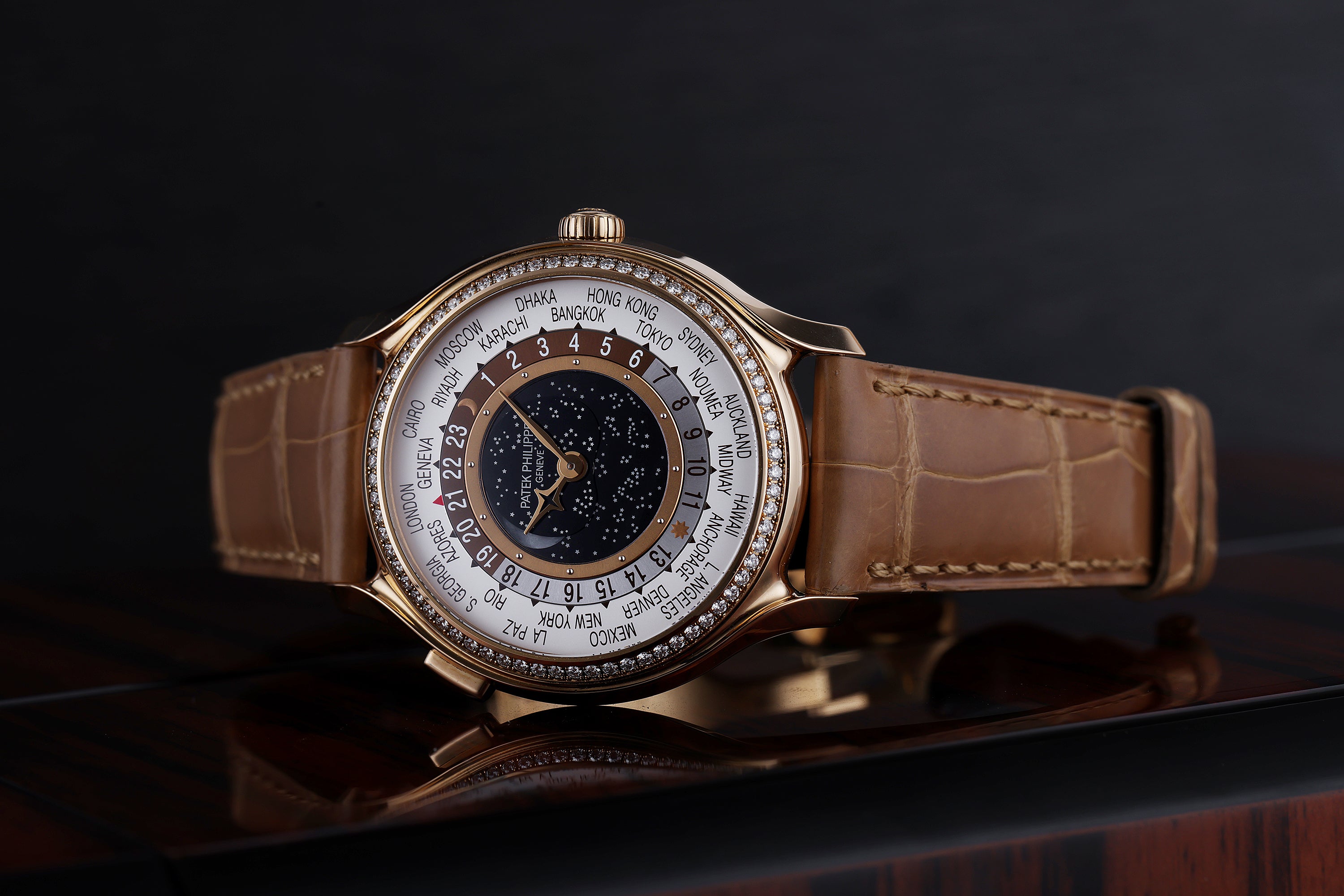 Patek Philippe World Time 175th Anniversary | REF. 7175R-001 | 18k Rose Gold | Diamond Bezel | 38mm | Box & Papers | 2014