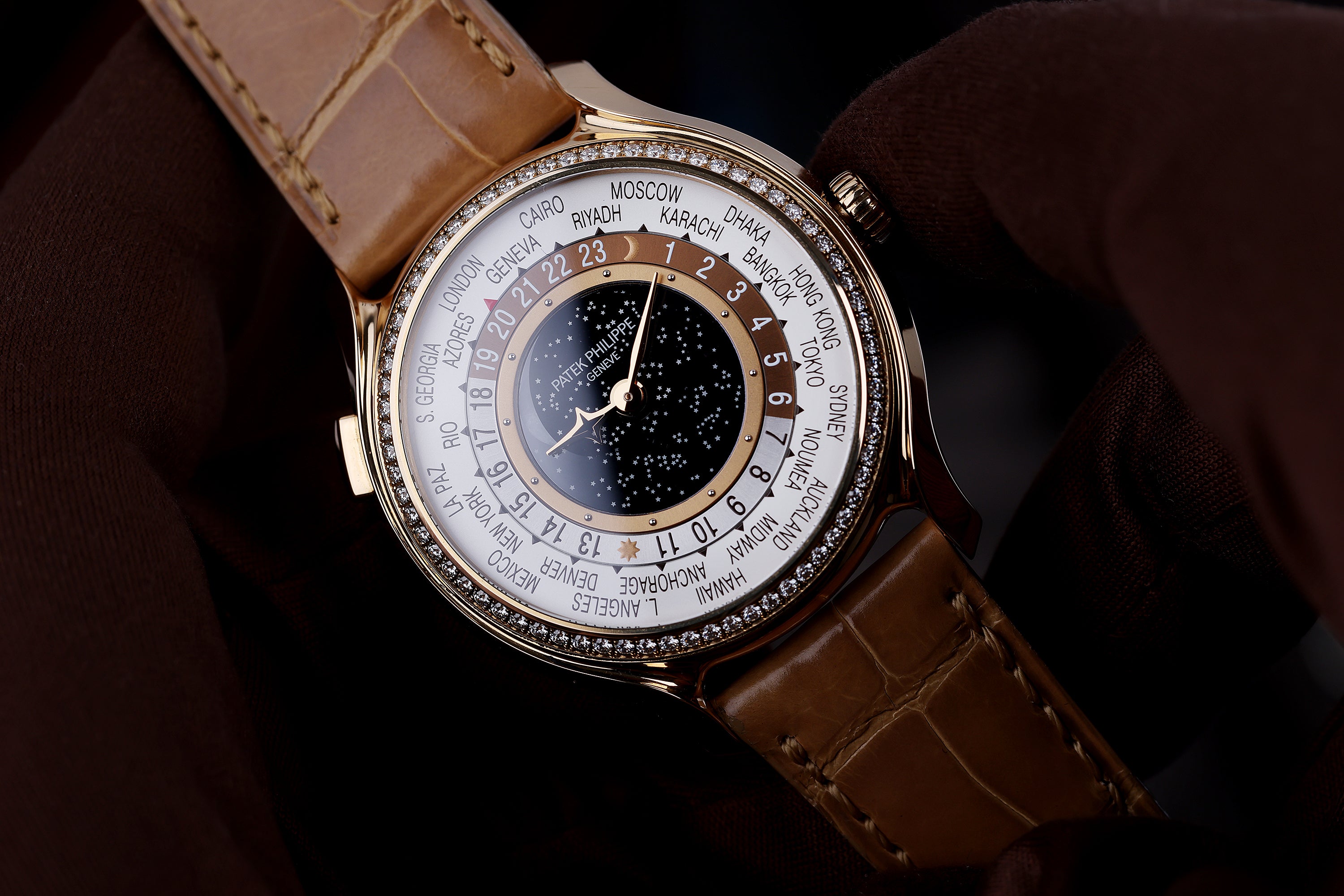 Patek Philippe World Time 175th Anniversary | REF. 7175R-001 | 18k Rose Gold | Diamond Bezel | 38mm | Box & Papers | 2014