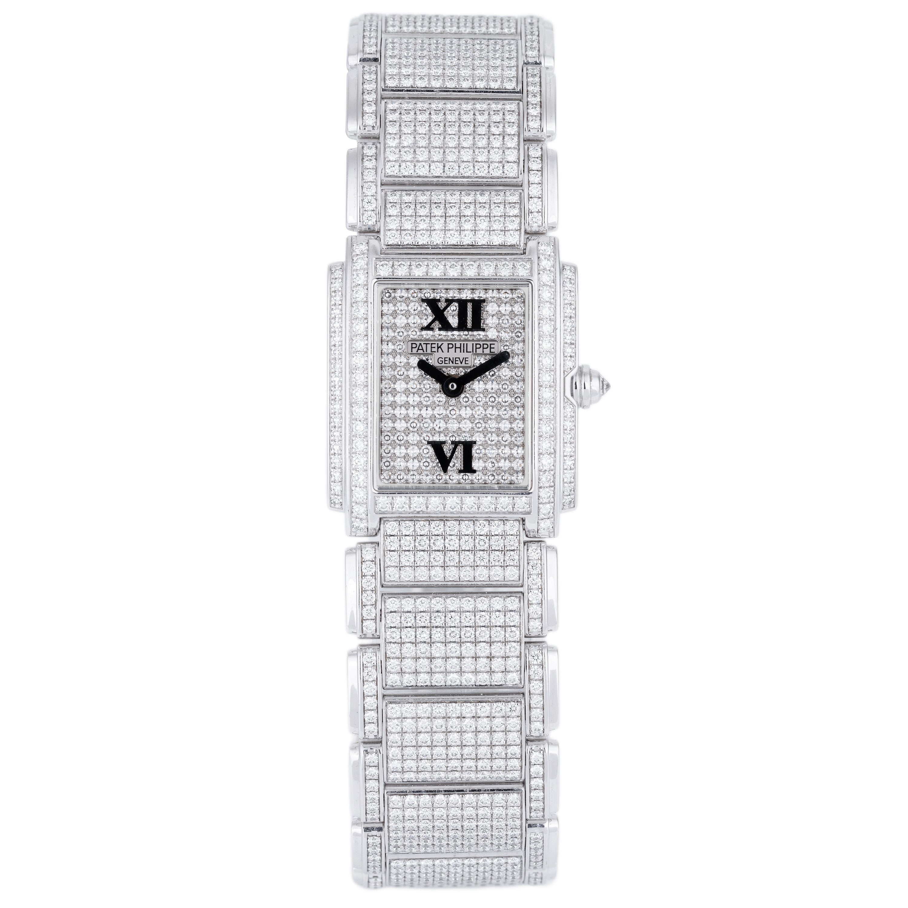 Patek Philippe Twenty-4 | REF. 4908/50G | 18k White Gold | Full Pavé Diamonds