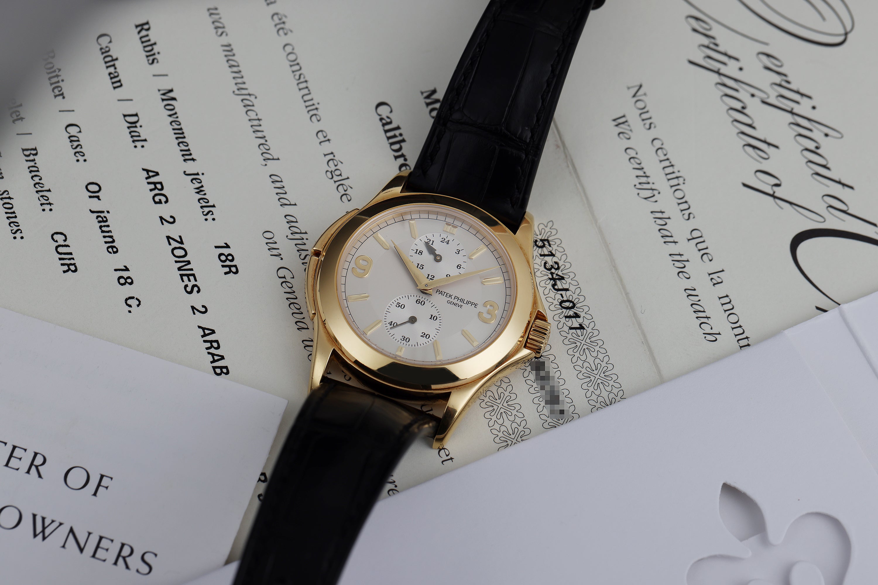 Patek Philippe Calatrava Travel Time | REF. 5134J-011 | 18k Yellow Gold | 37mm | Box & Papers | 2006