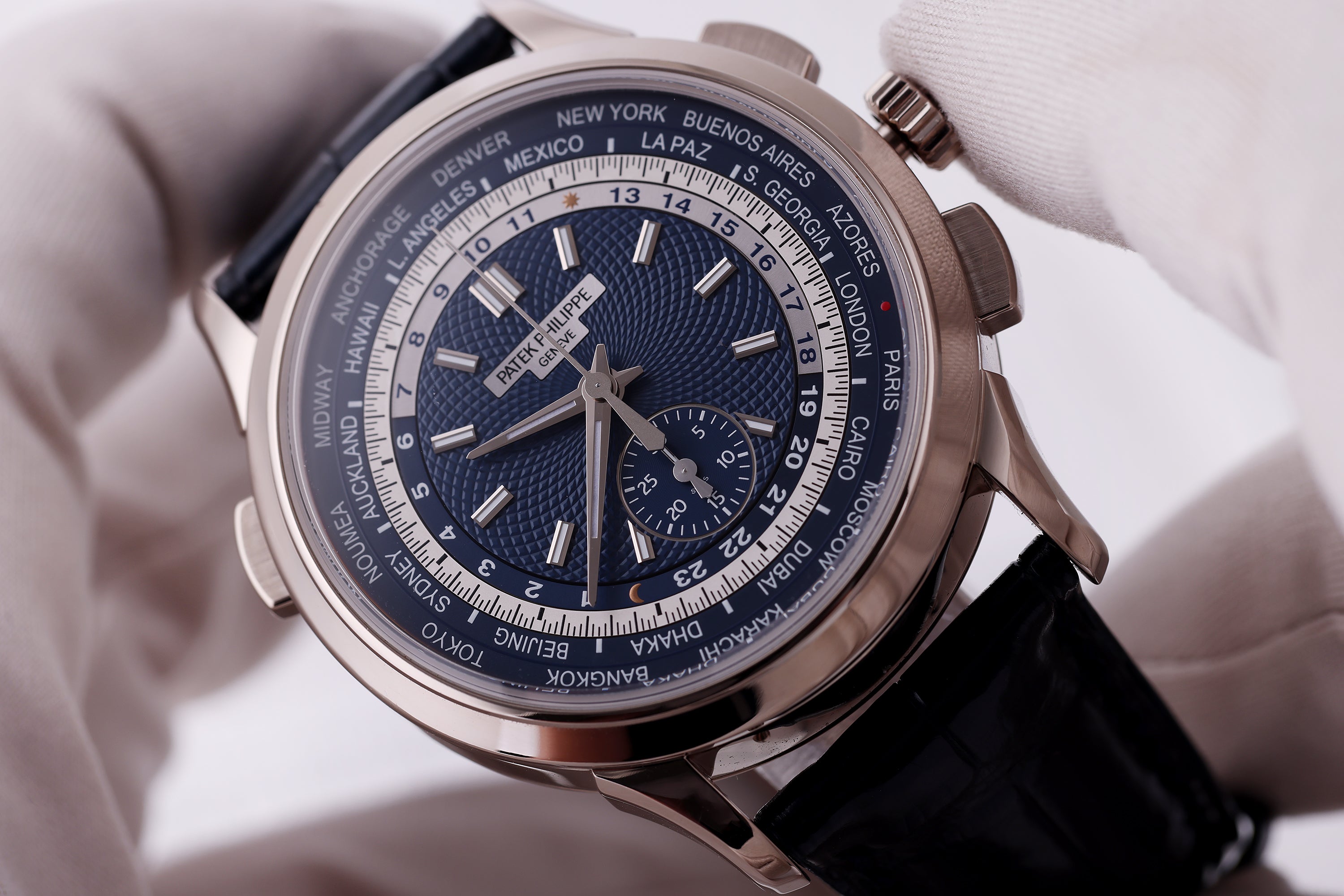 Patek Philippe World Time Flyback Chronograph | REF. 5930G-010 | 18k White Gold | 39.5mm | Box & Papers | 2019