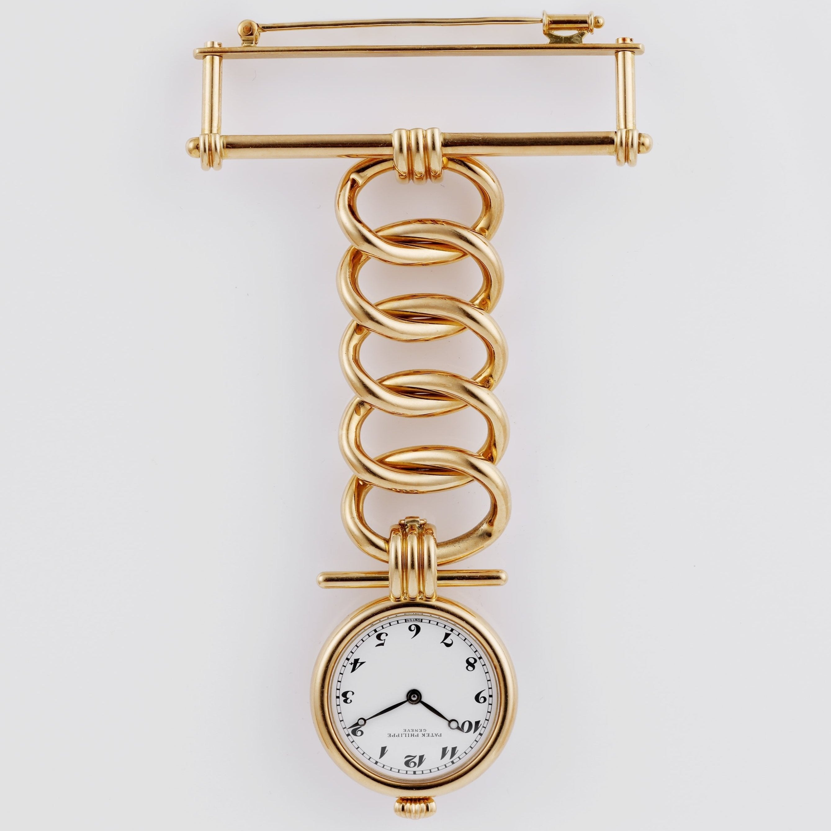 Patek Philippe Ladies Brooch Watch & Nurse's Watch | REF. 4762 | Limited 50 Pieces - 150th Anniversary (1989) | 25mm | Box & Papers 18k Yellow Gold | White Dial