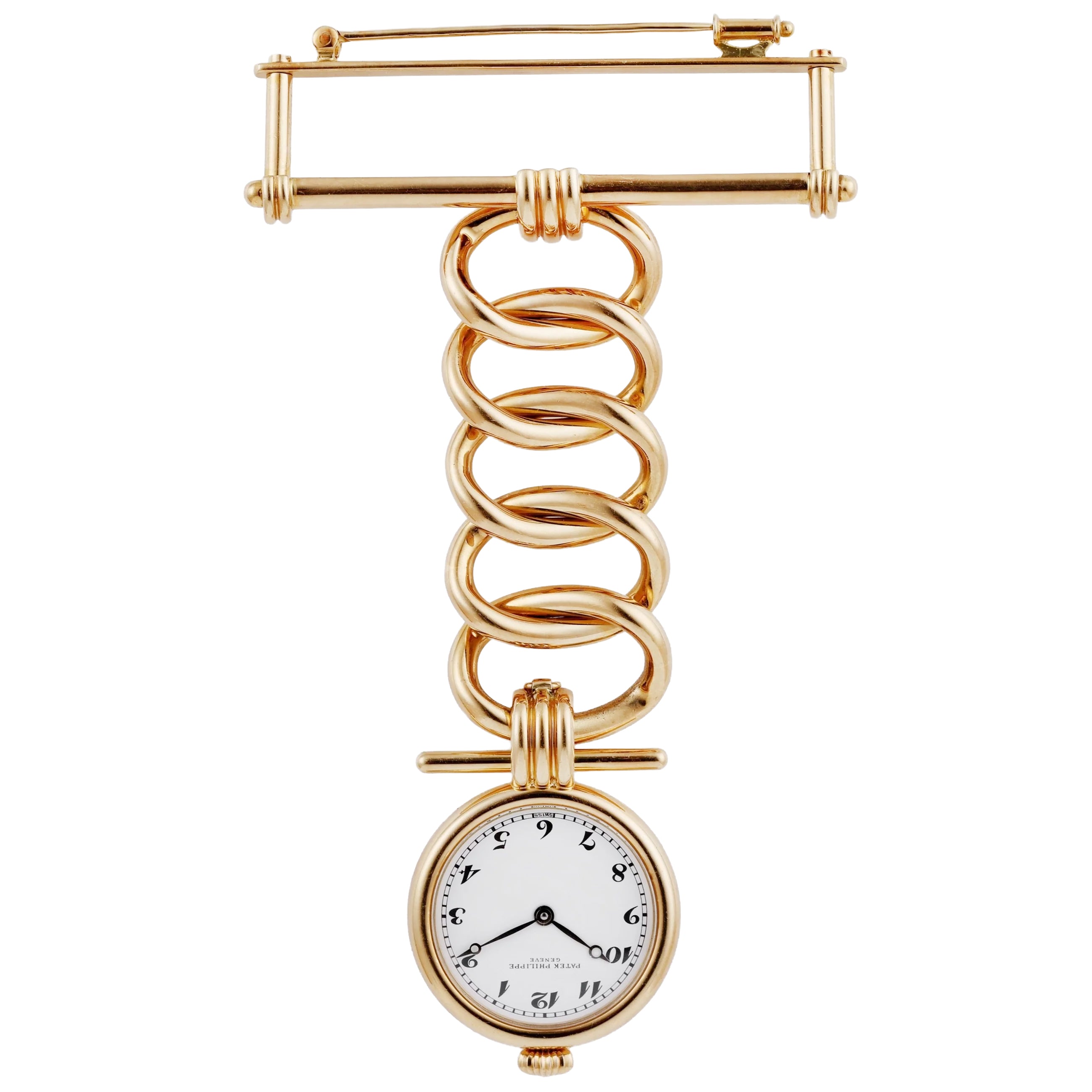 Patek Philippe Ladies Brooch Watch & Nurse's Watch | REF. 4762 | Limited 50 Pieces - 150th Anniversary (1989) | 25mm | 18k Yellow Gold | White Dial | Papers