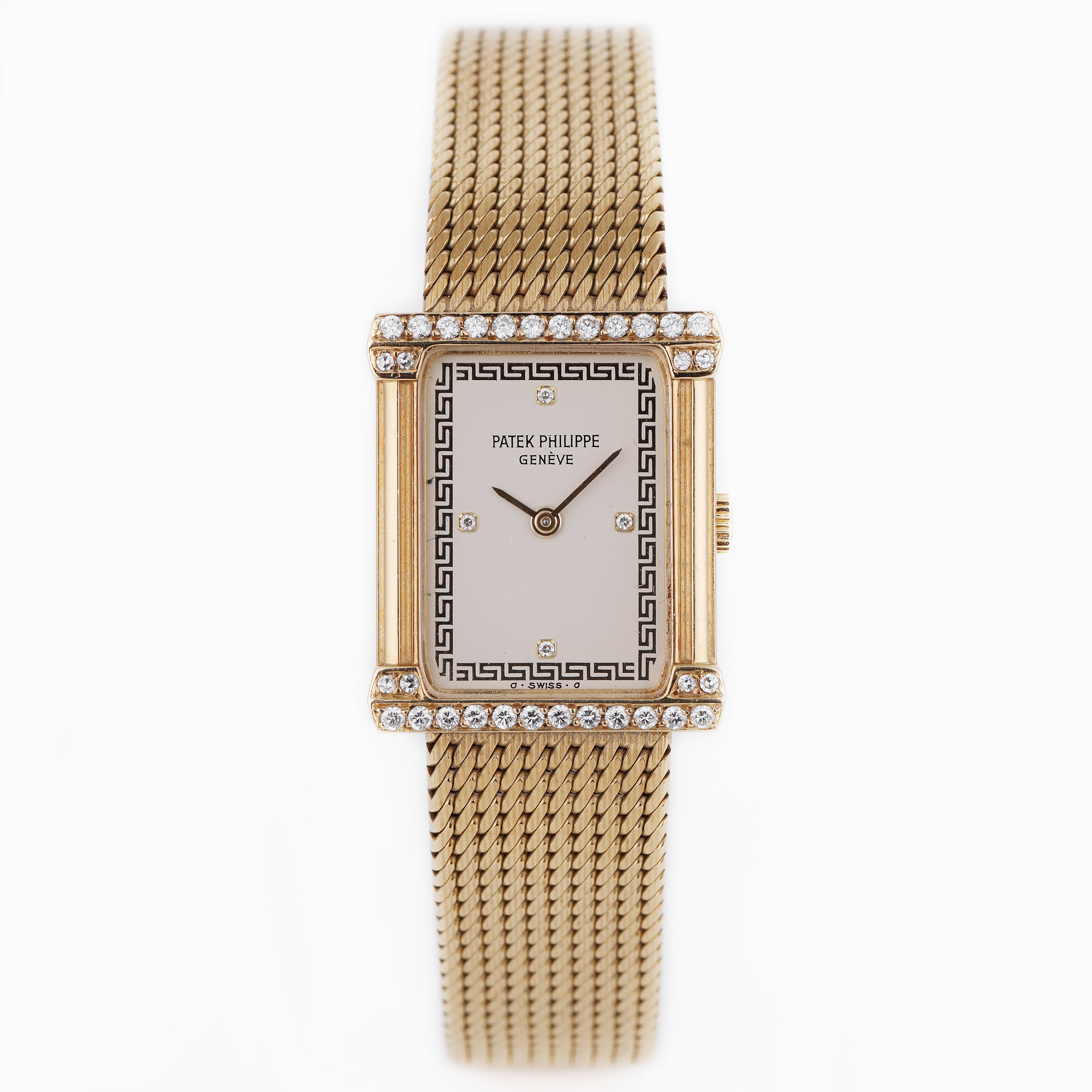 Patek Philippe Les Grecques | REF. 4632/1 | Diamond Bezel & Hours | Silver Dial | 1983 | 18k Yellow Gold | 20mm | Box & Papers