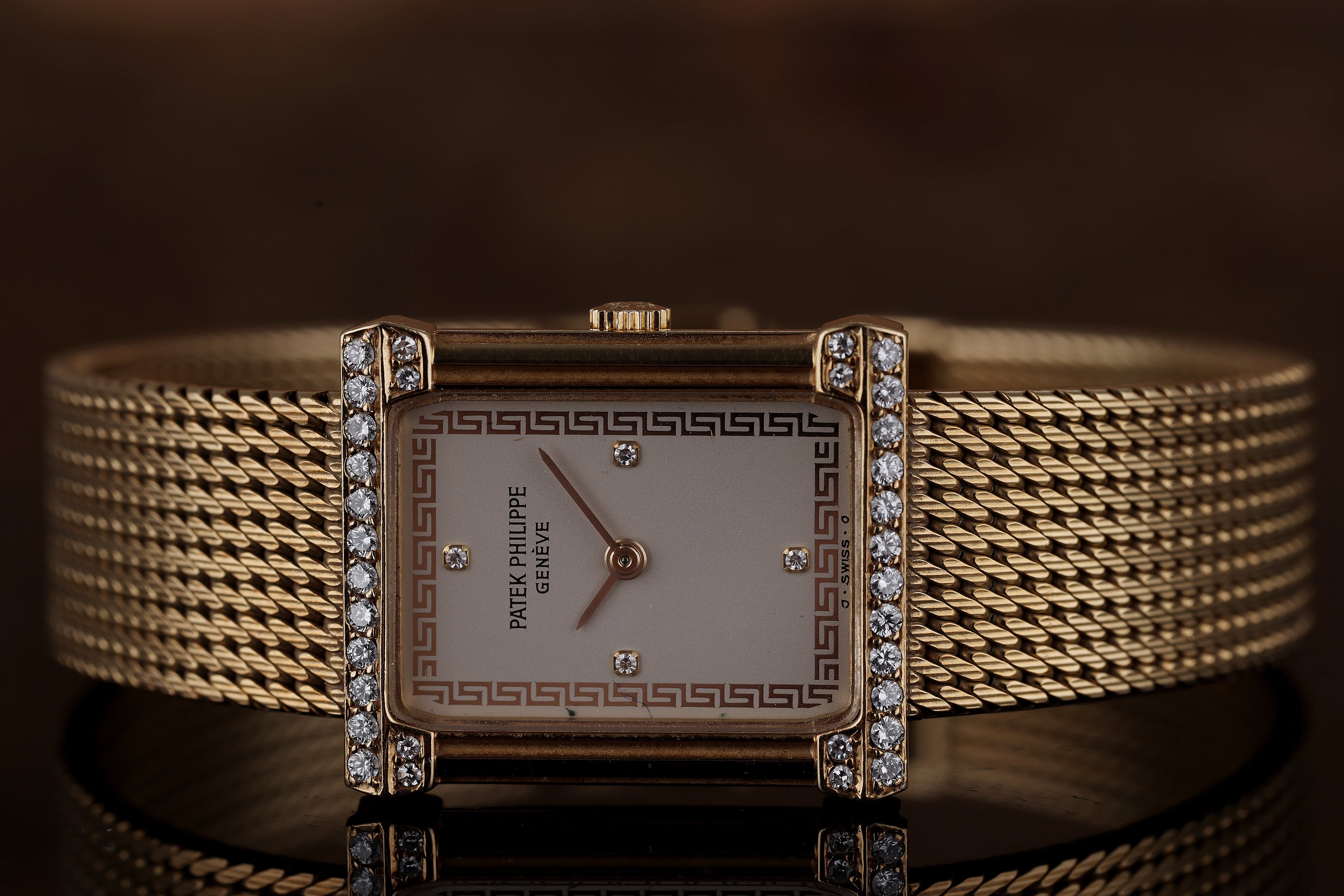 Patek Philippe Les Grecques | REF. 4632/1 | Diamond Bezel & Hours | Silver Dial | 1983 | 18k Yellow Gold | 20mm | Box & Papers