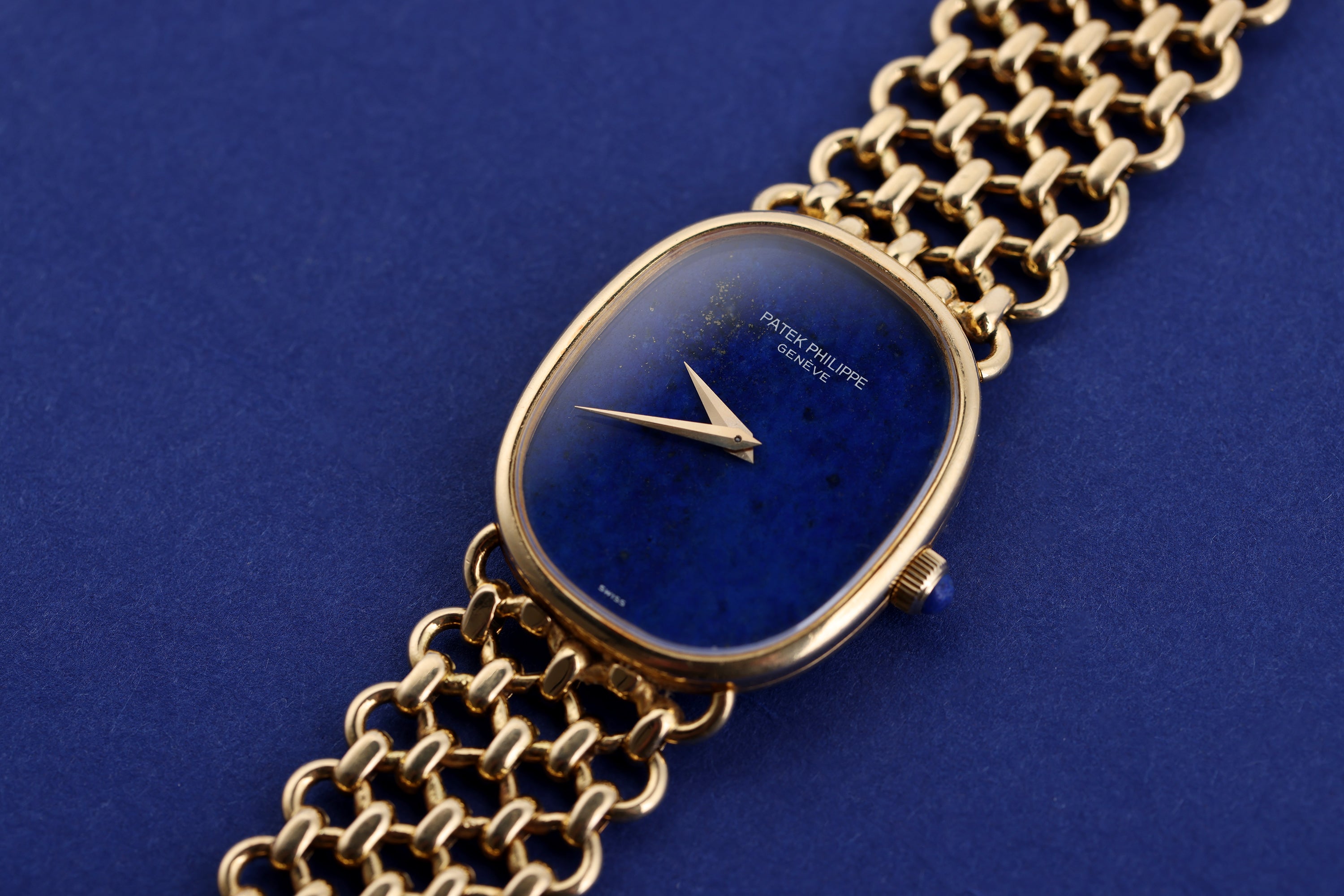 Ultra Rare Patek Philippe Golden Ellipse | REF. 3848/901 | Lapis Lazuli Dial | 27mm | 18k Yellow Gold | Box & Papers | 1980
