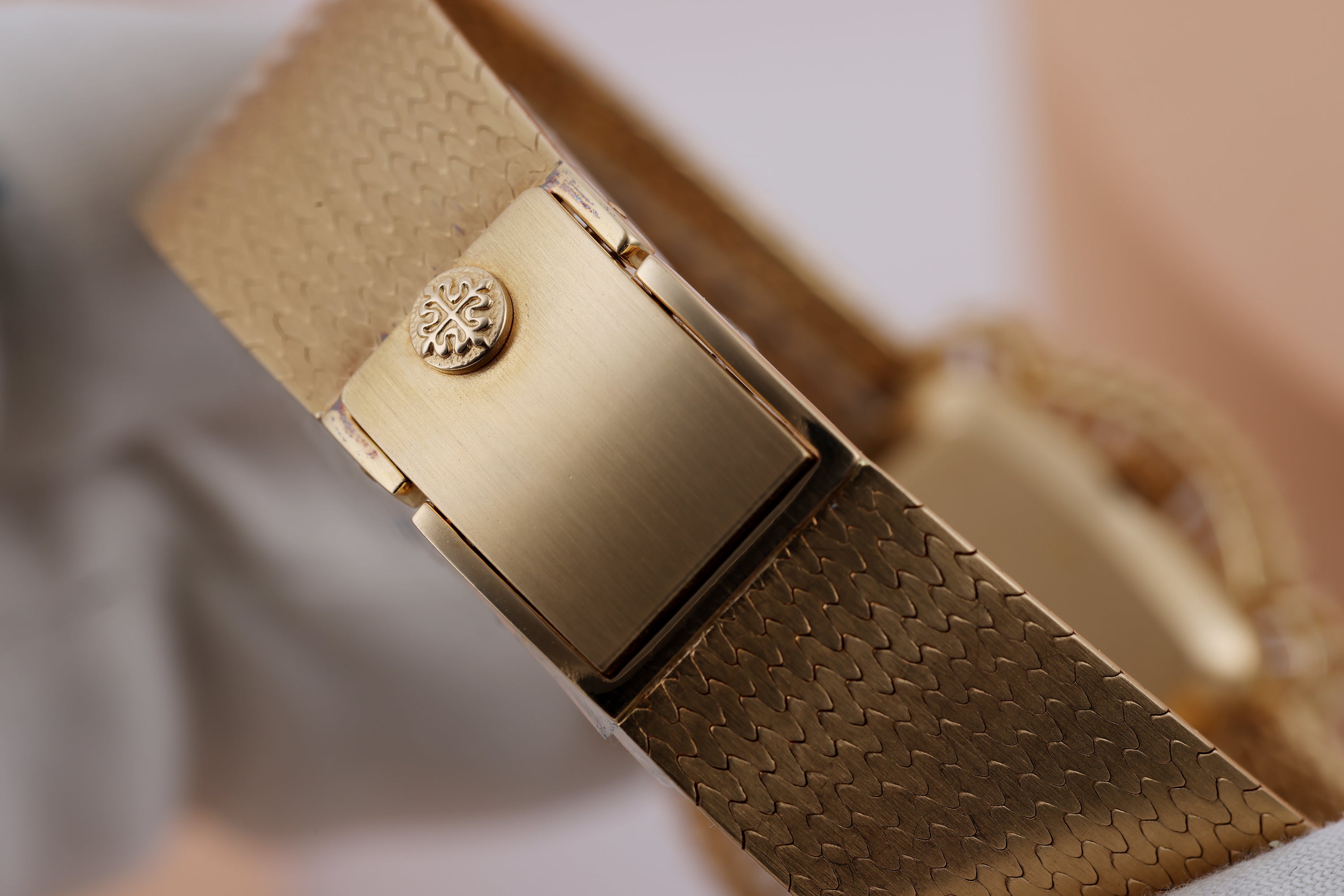 Patek Philippe 1980's Ladies Watch | REF. 4373/1 | Pavé Diamond Dial & Channel Set Diamond Bezel | 30mm | 18k Yellow Gold