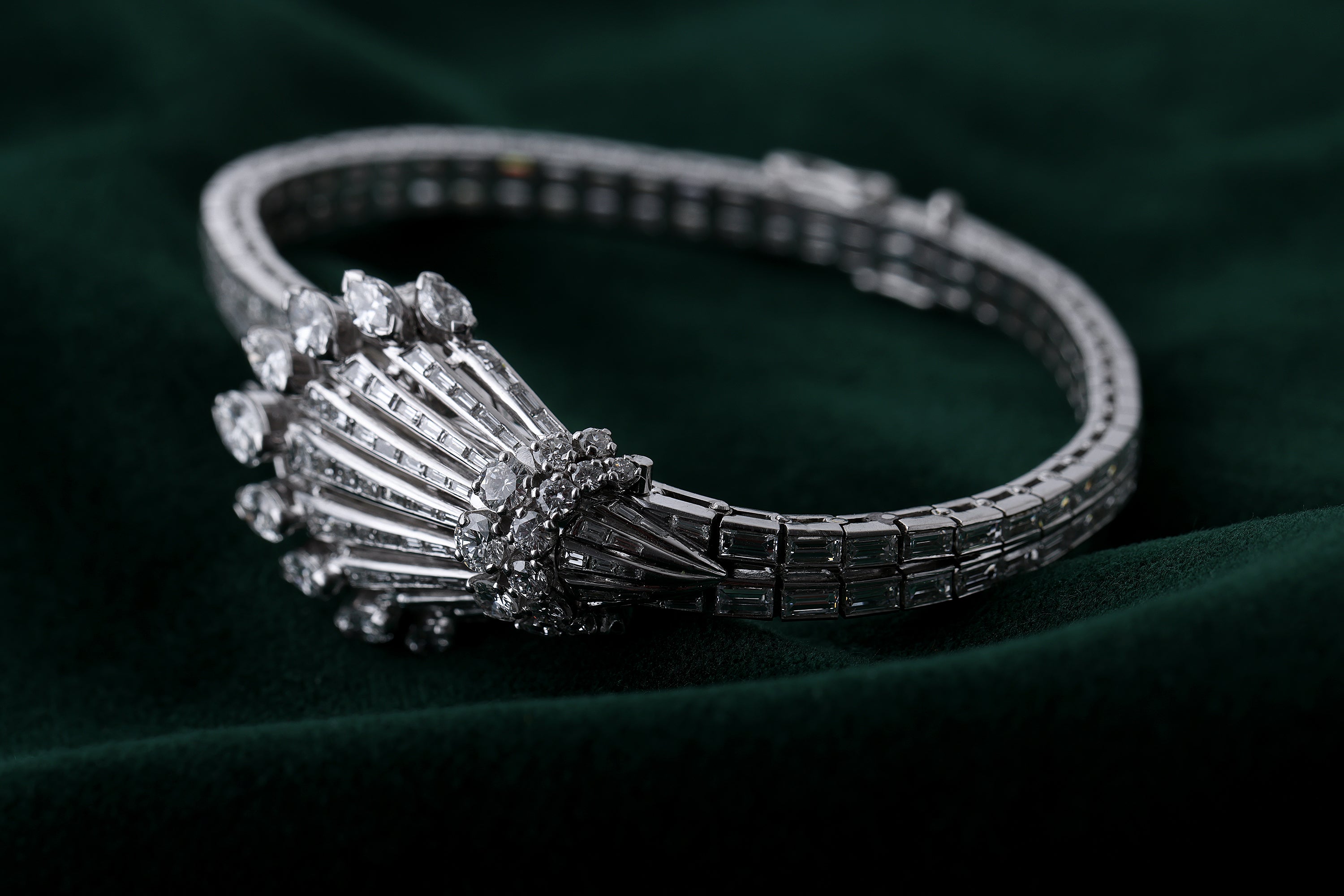 Rare 1960's Patek Philippe 'Secret' Vintage Watch | REF. 3266/6 | Platinum | Marquise, Tapered Baguette & Brilliant Diamond