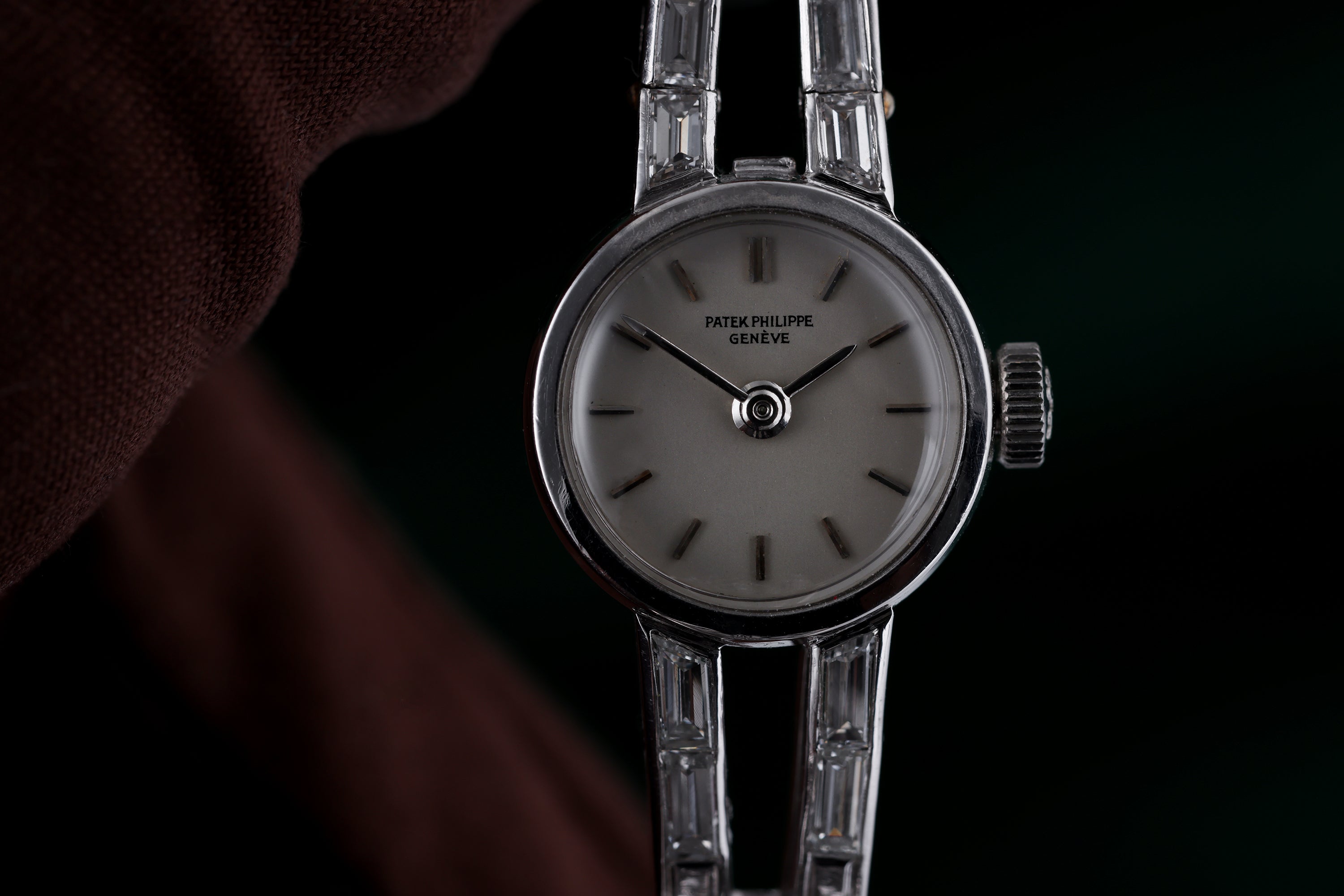 Rare 1960's Patek Philippe 'Secret' Vintage Watch | REF. 3266/6 | Platinum | Marquise, Tapered Baguette & Brilliant Diamond