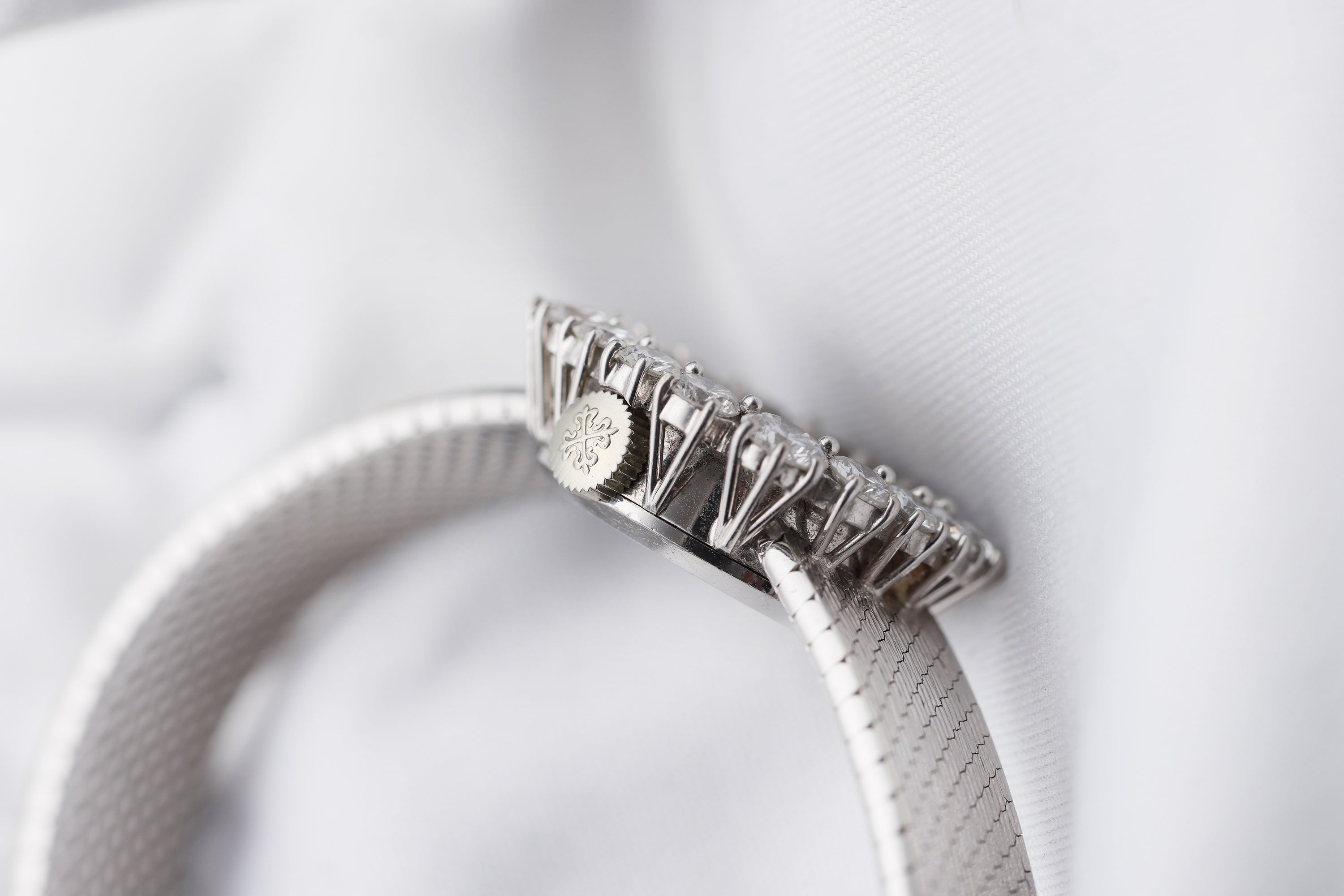 Patek Philippe Ladies Wristwatch | Large Diamond Bezel | 19mm | 18k White Gold | Circa 1970's