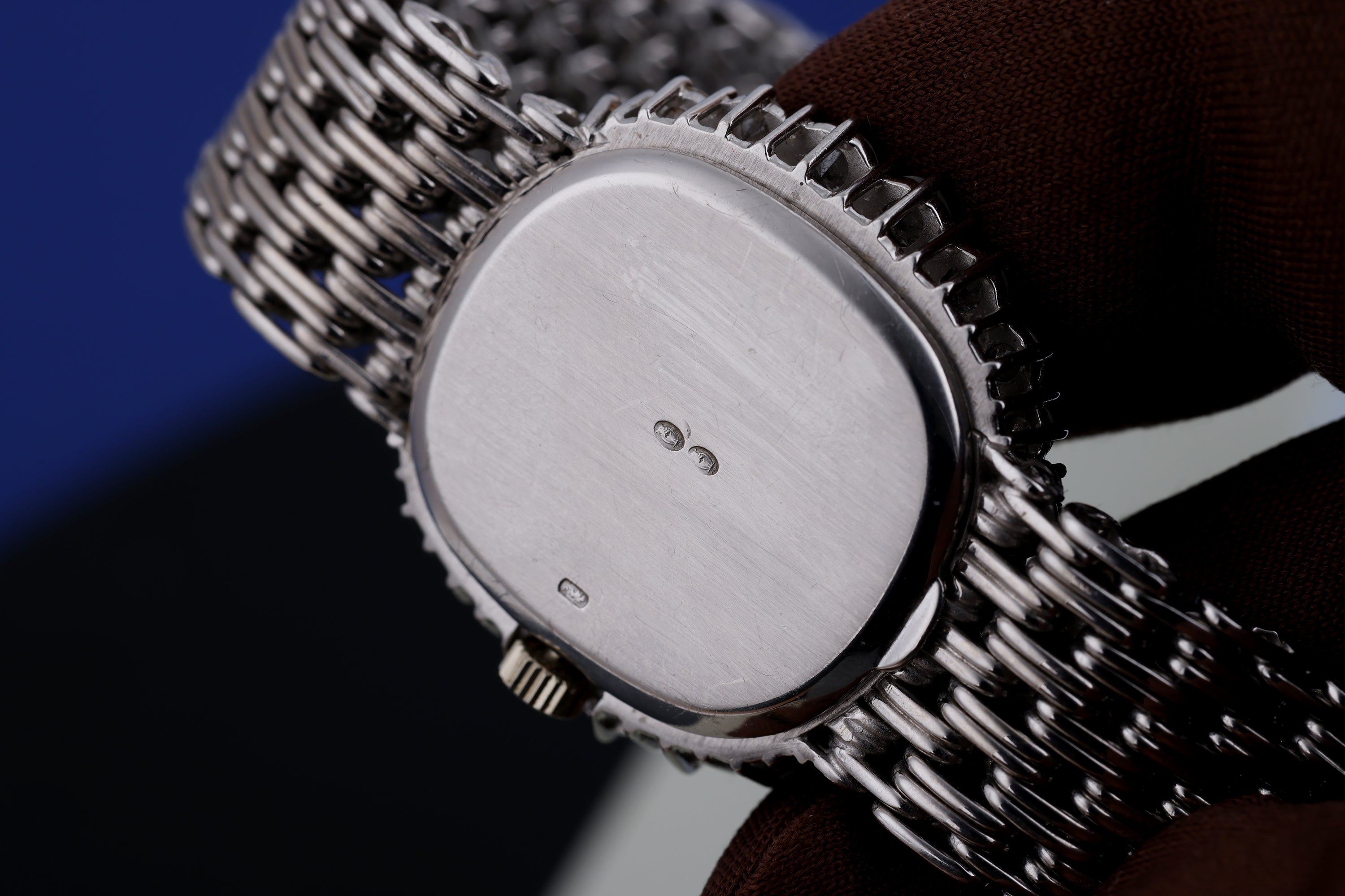 Patek Philippe Lady Ellipse | REF. 4137-1 | Blue Dial | Diamond Bezel | 18k White Gold | Woven Bracelet | Circa 1990's