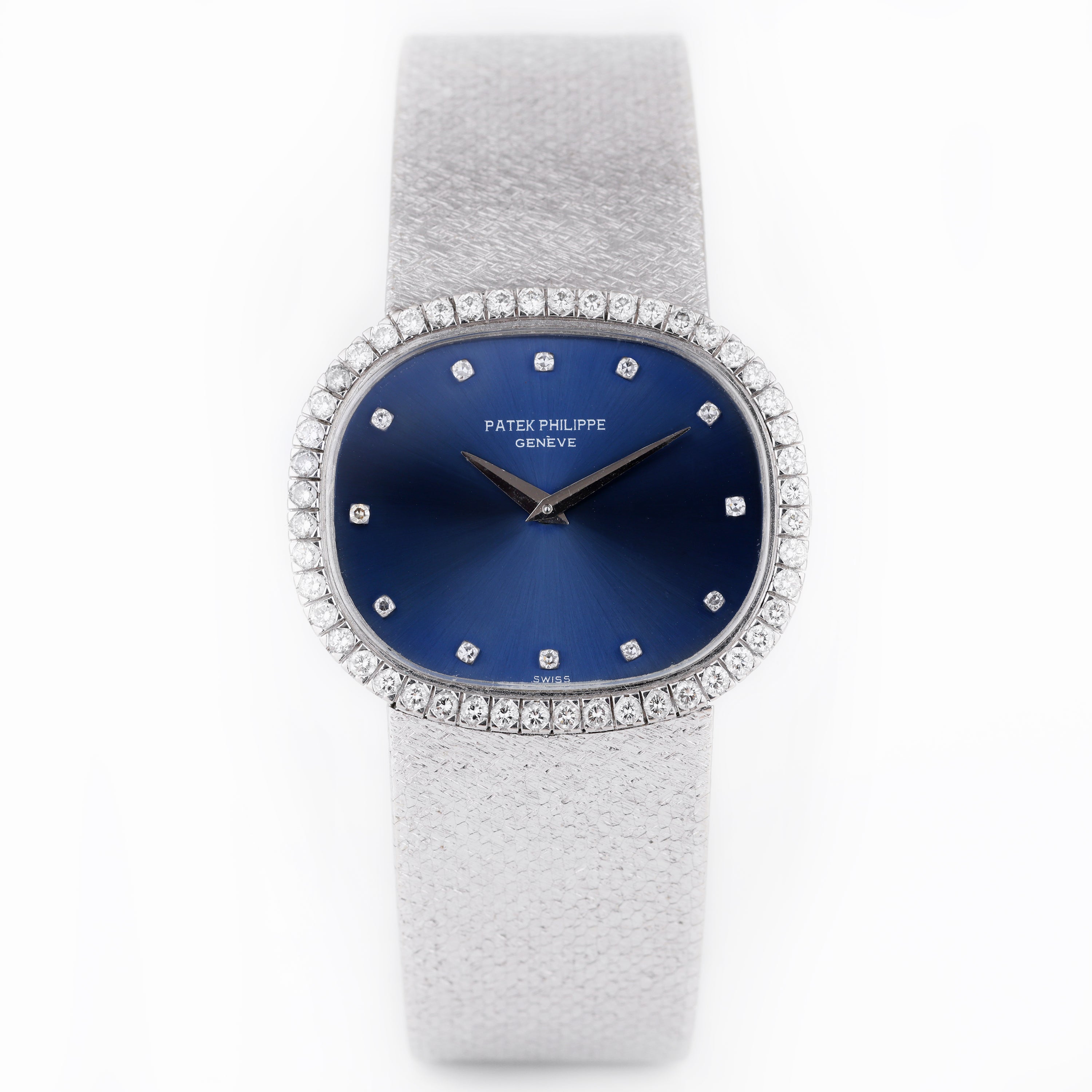 Patek Philippe Ellipse | REF. 3545-5 | Blue Diamond Dial & Bezel | 18k White Gold | Extract from Archives | 1974