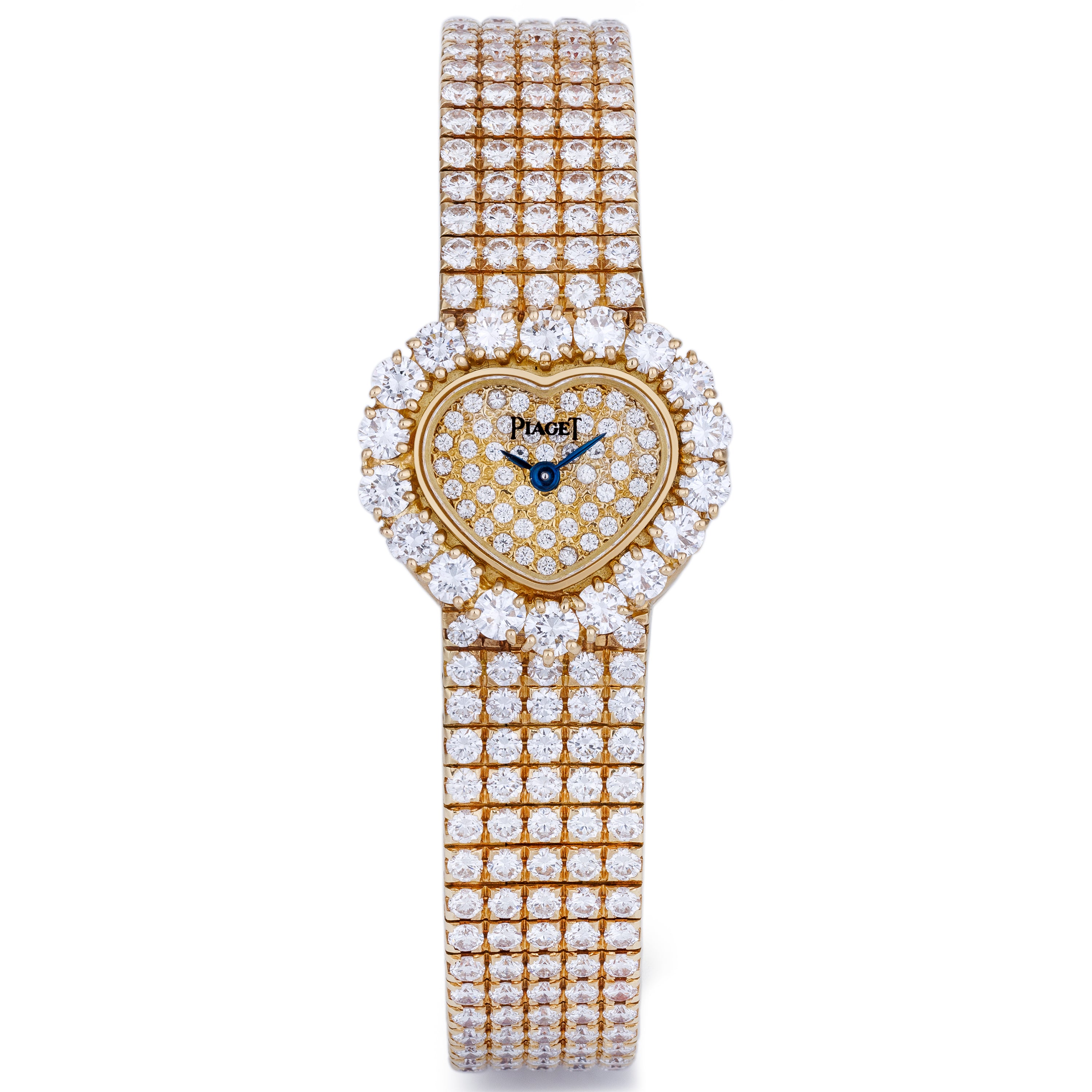 Rare Vintage Piaget Heart-Shaped Ladies Diamond Watch | REF. 8401 C 626 | Pave Diamond | 21.5mm | 18k Yellow Gold | 1980's | Quartz