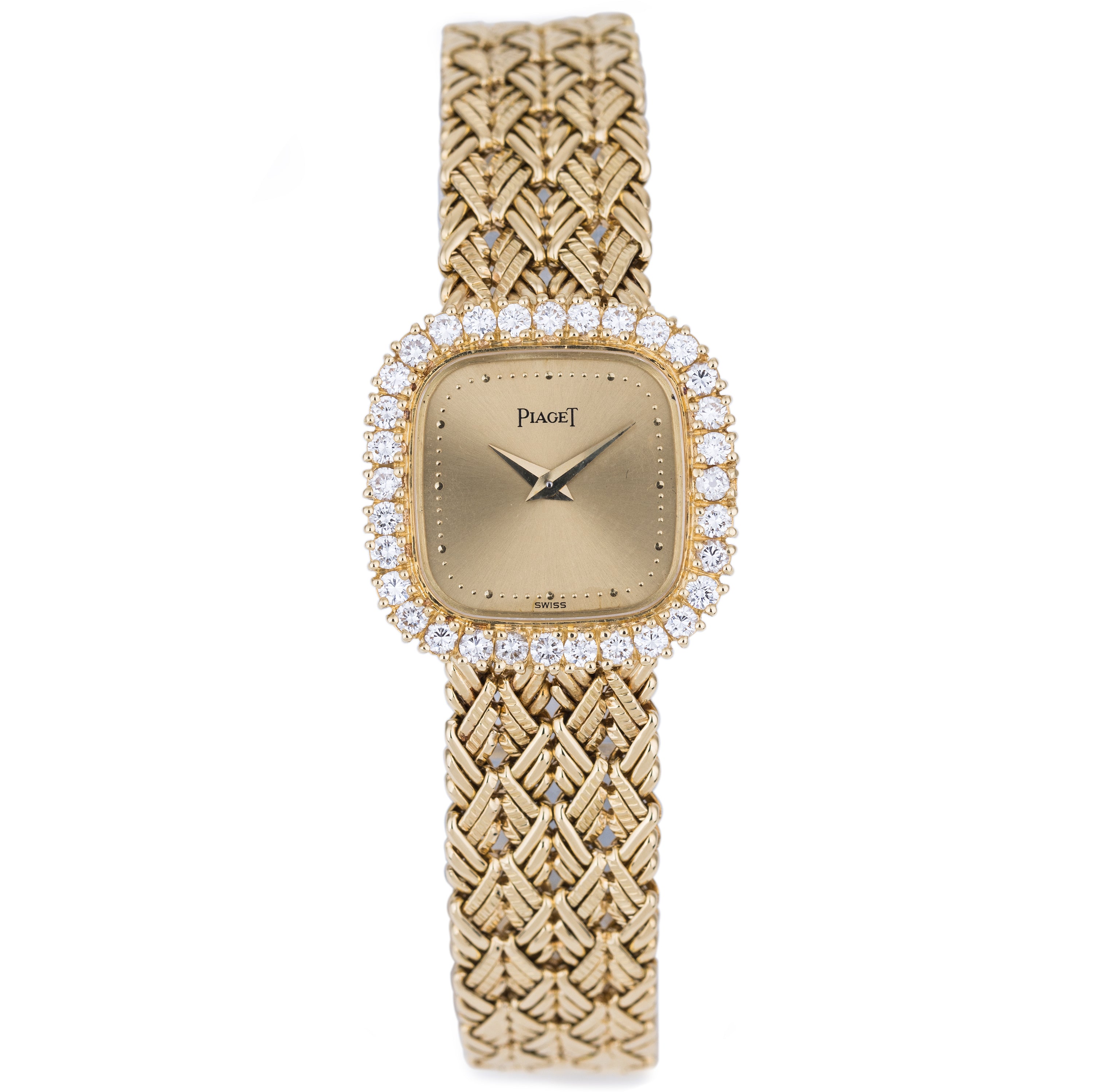 Piaget 1990s Ladies Wristwatch | REF. 4906 D 14 | Diamond Bezel | 23mm | Manual Wind | 18k Yellow Gold