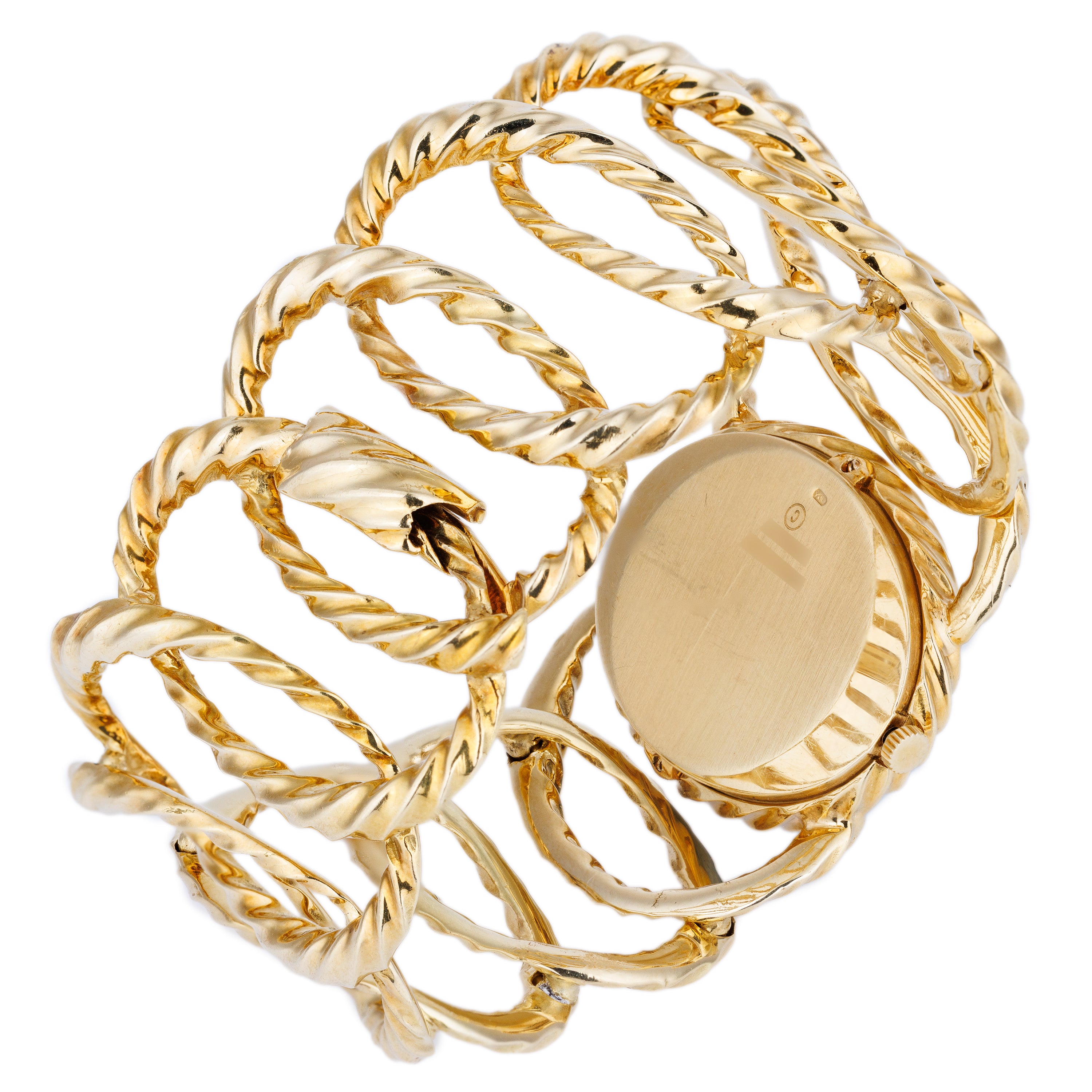 Piaget 'Esclave' Cuff Watch | REF. 9855 D 35 | Lapis Lazuli Dial | 18k Yellow Gold | 32mm | 1970s