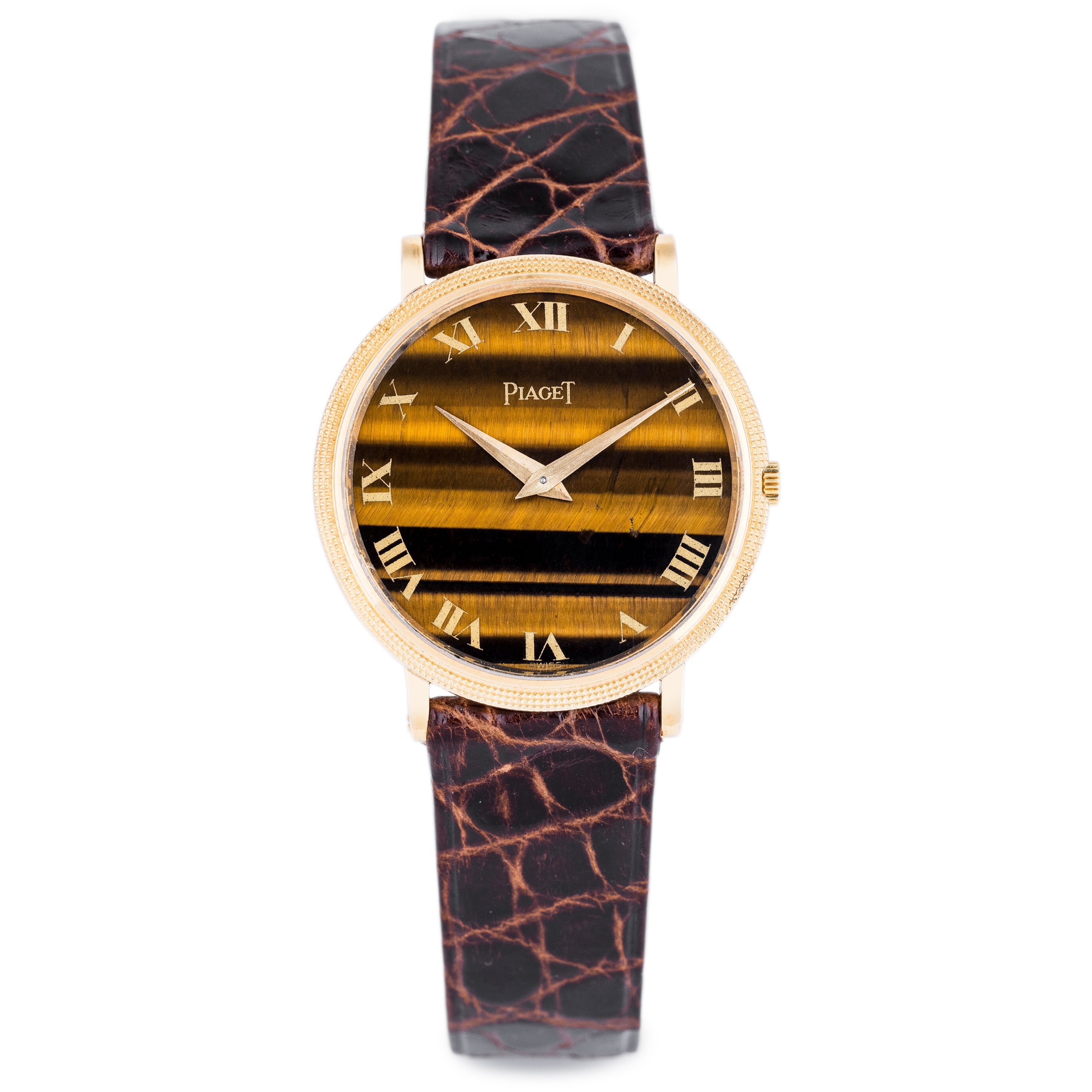 Piaget 1980's Wristwatch | REF. 9011 | Tiger's Eye | 18k Yellow Gold | 28mm