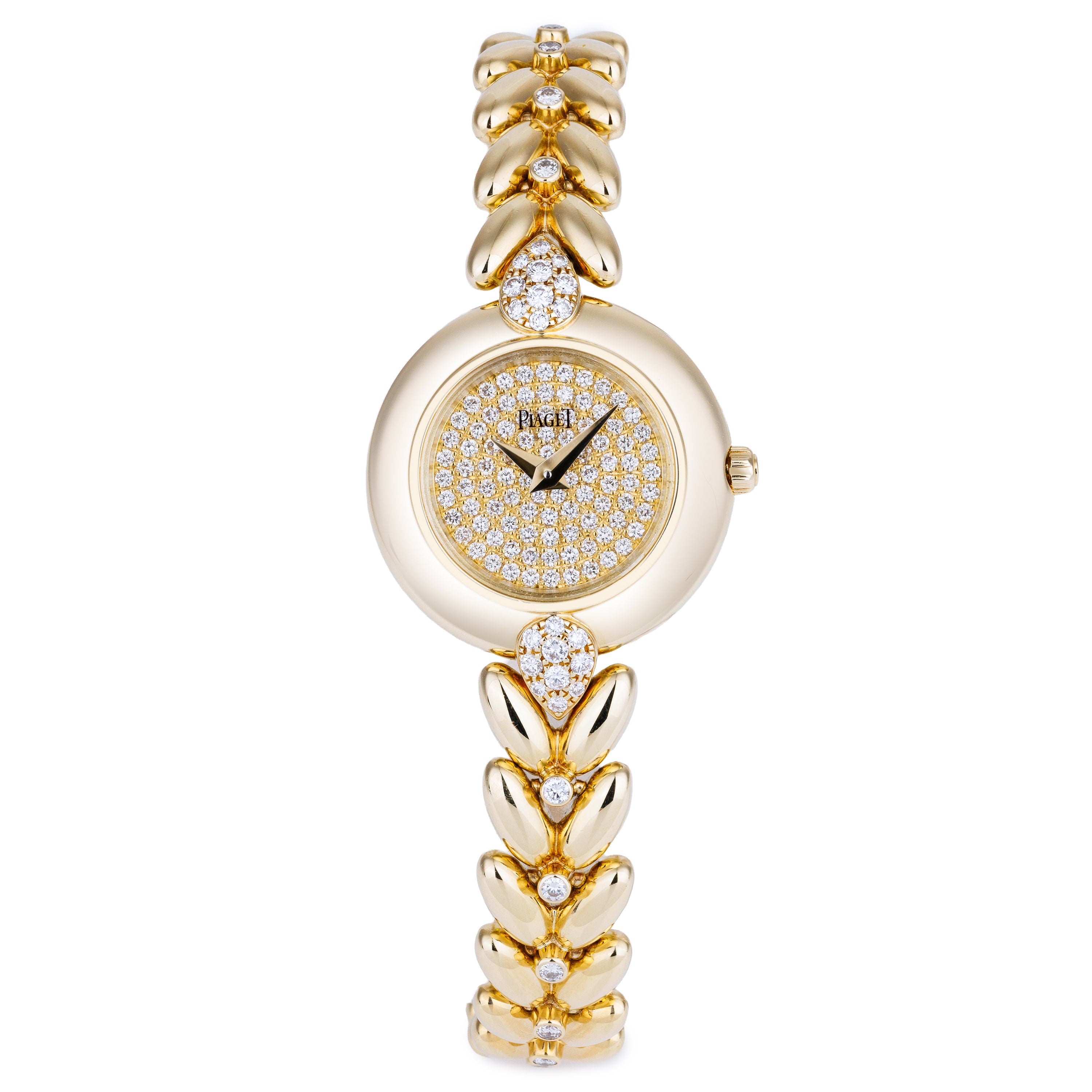 Piaget 1980s Ladies Watch | REF. 5213 E 114 | Pavé Diamond Dial, Shoulders & Accents | 18k Yellow Gold | 23mm