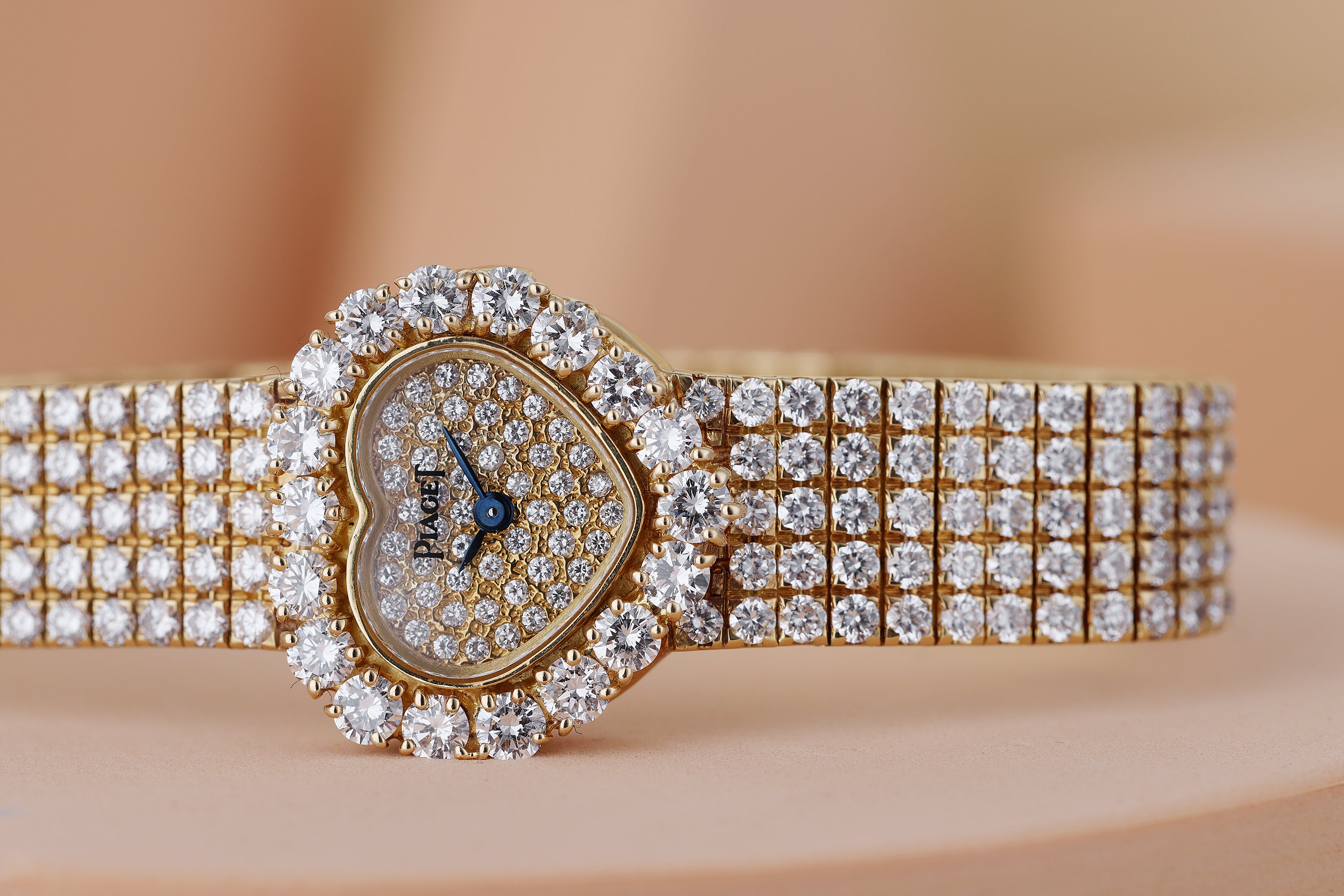 Rare Vintage Piaget Heart-Shaped Ladies Diamond Watch | REF. 8401 C 626 | Pave Diamond | 21.5mm | 18k Yellow Gold | 1980's | Quartz