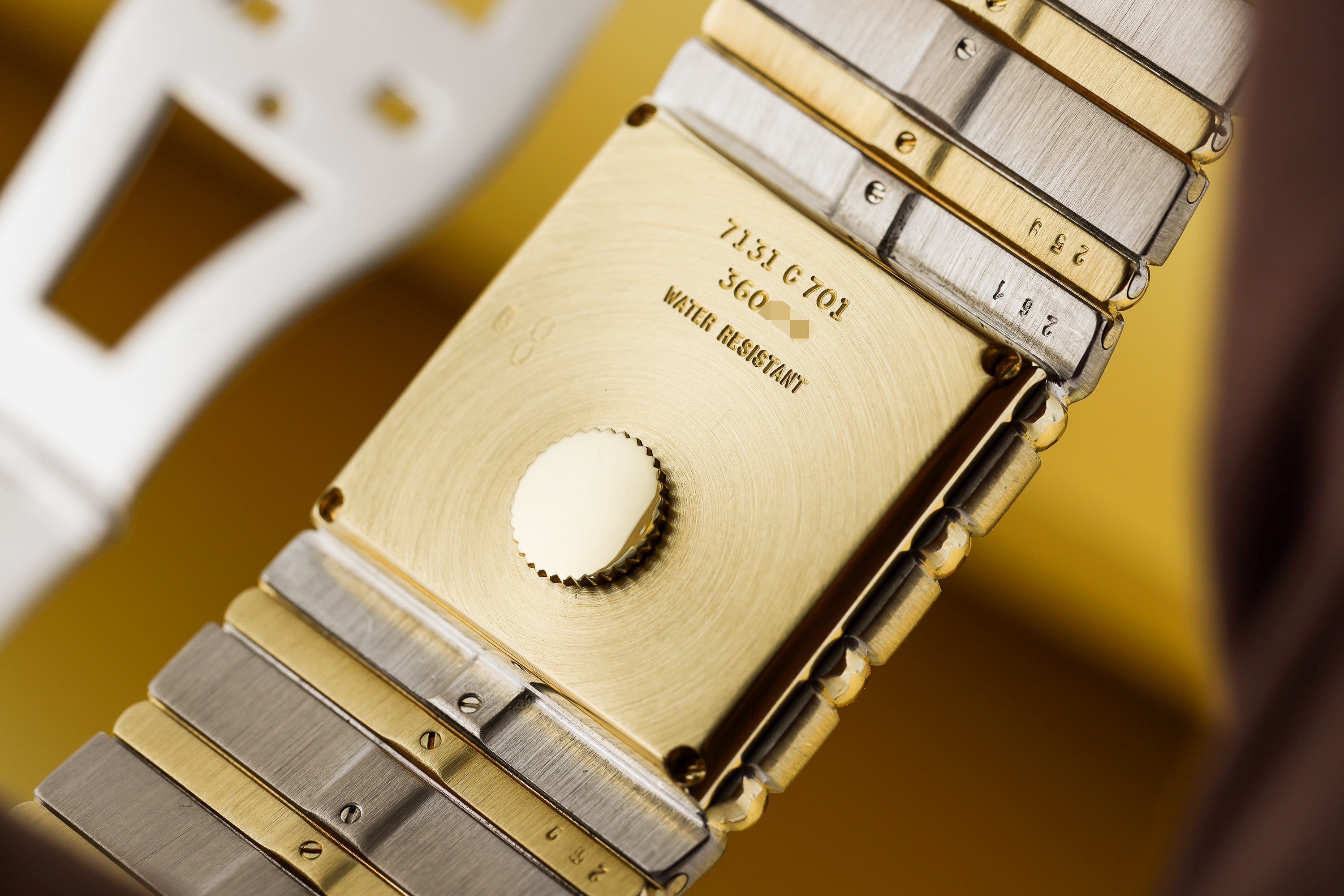 Piaget Polo Square | REF. 7131 C 701 | Black & Gold Dial | 25mm | 18k White & Yellow Gold | 1980s