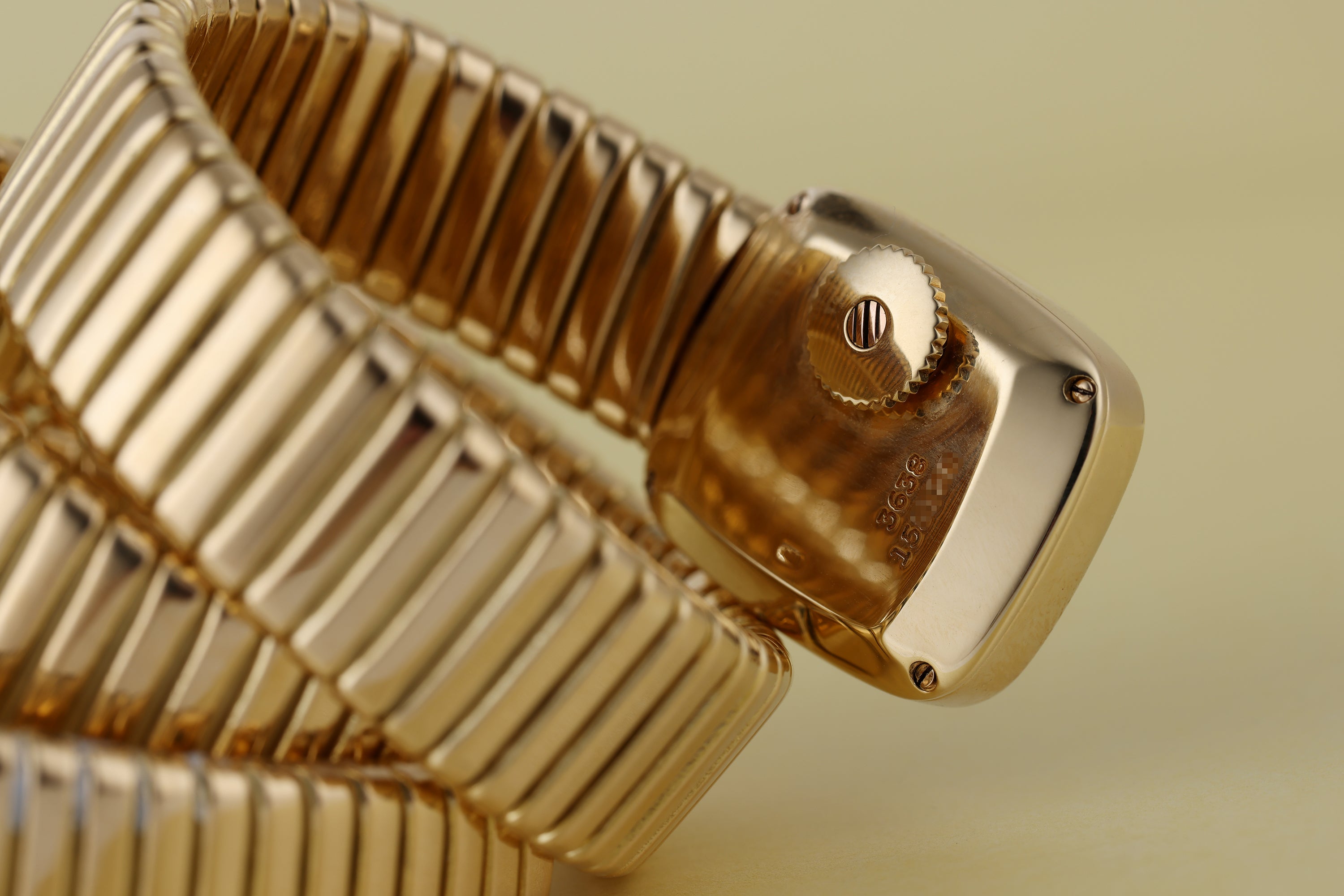 Piaget Serpenti Tubogas Wristwatch | Circa 1960's | Blue Dial | 18k Yellow Gold