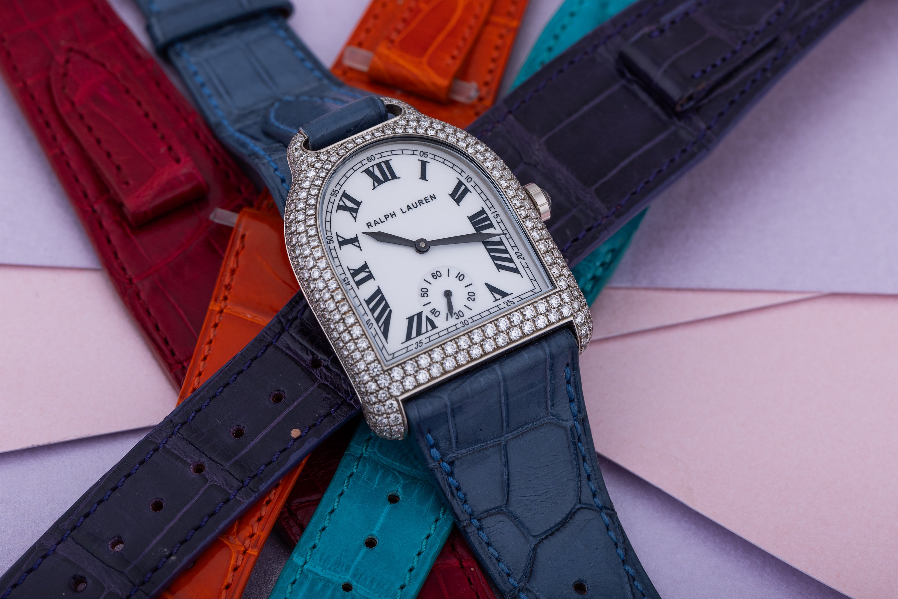 Ralph Lauren Stirrup | REF. RLR0022704 | 18k White Gold | 32mm | + 4 Additional Coloured Straps