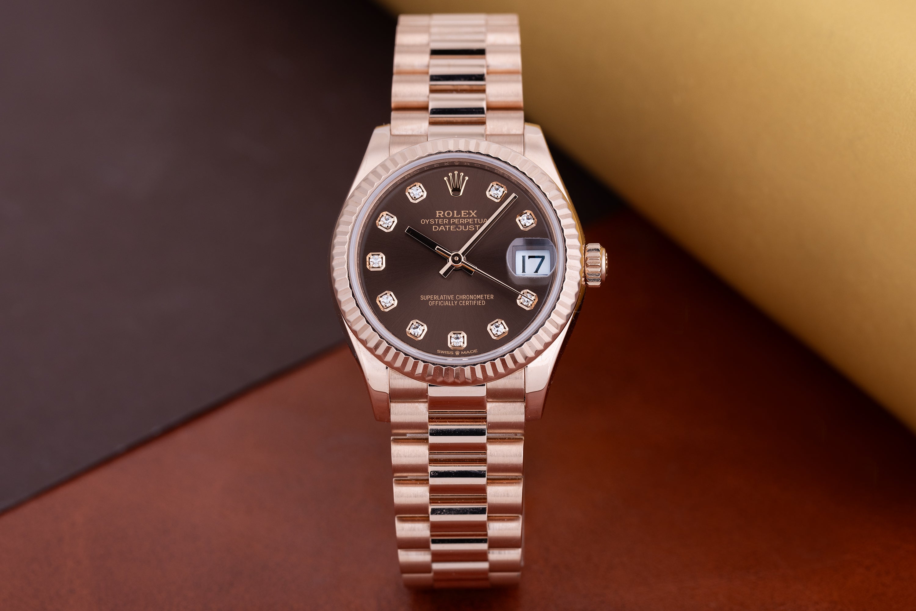 Rolex Midsize DateJust 31mm | REF. 278275 | Chocolate Diamond Dial | Box & Papers | 18k Rose Gold | 2021