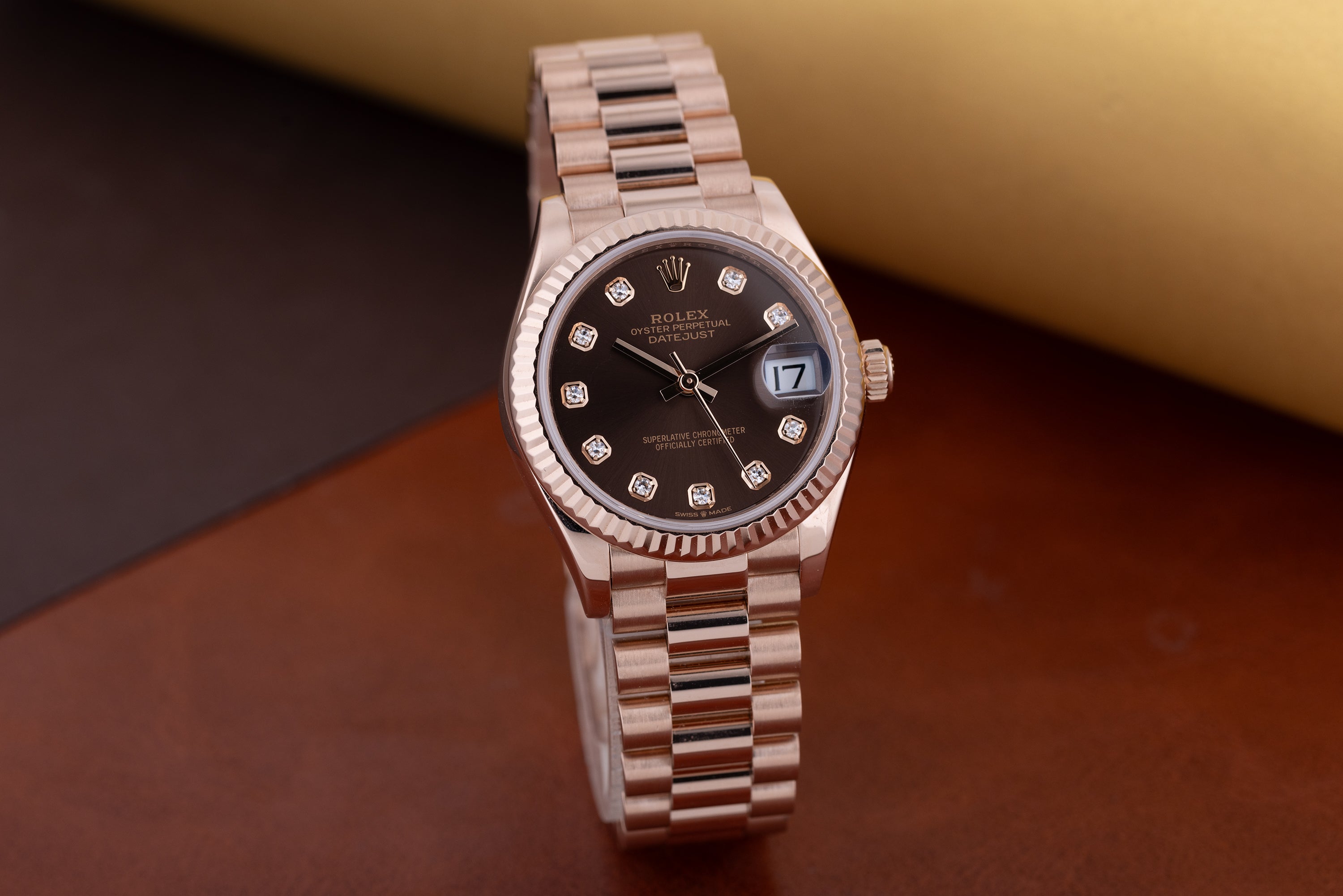 Rolex Midsize DateJust 31mm | REF. 278275 | Chocolate Diamond Dial | Box & Papers | 18k Rose Gold | 2021