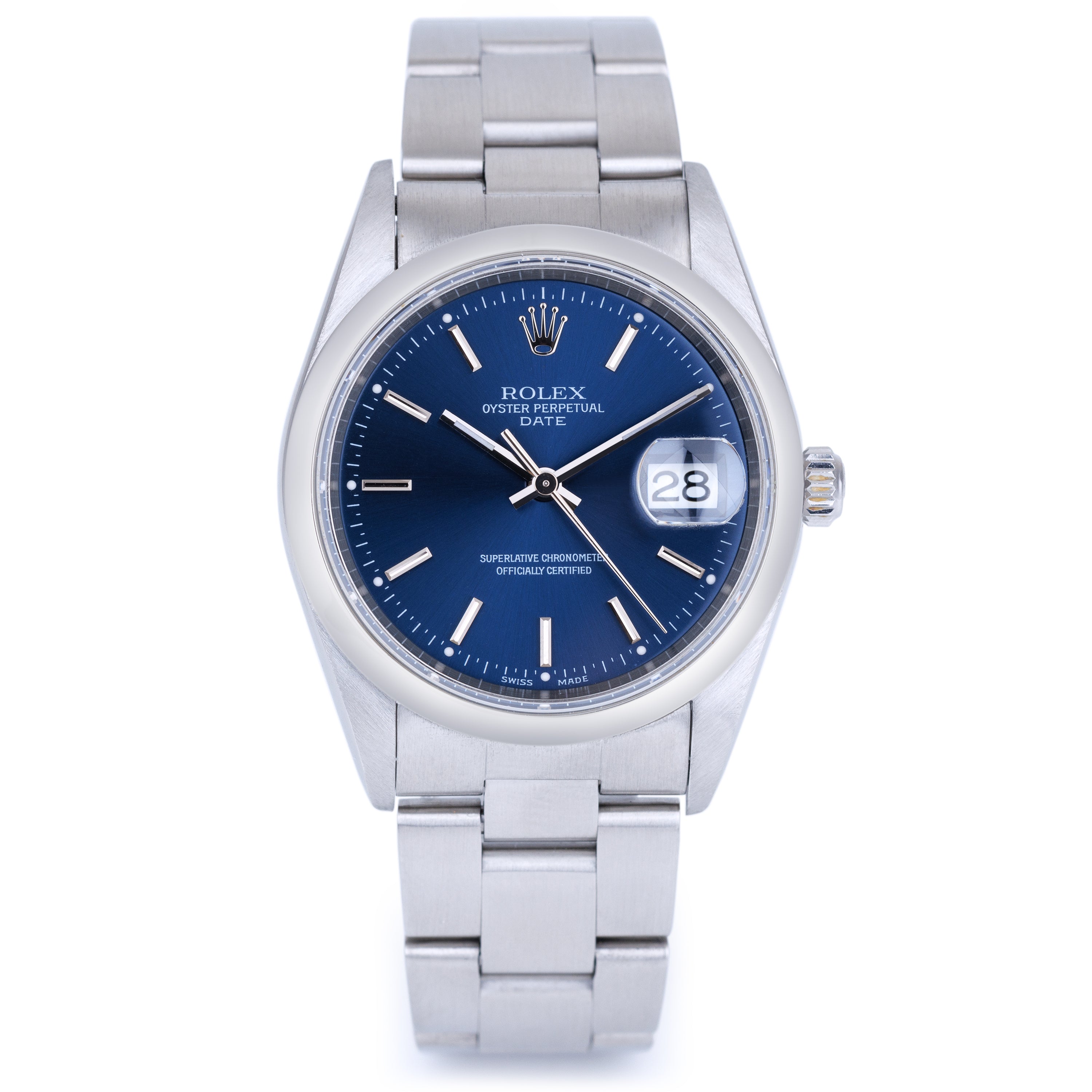 Rolex Date 34mm | REF. 15210 | Blue Dial | Smooth Bezel | Stainless Steel | 2002