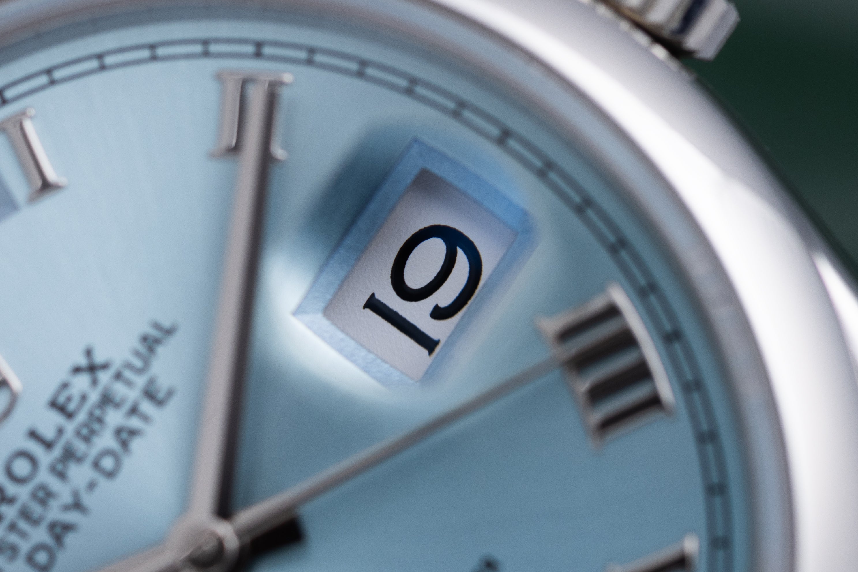 Rolex Day-Date | REF. 118206 | Ice Blue Dial | Platinum | Box & Papers + Rolex Service Papers | 36mm