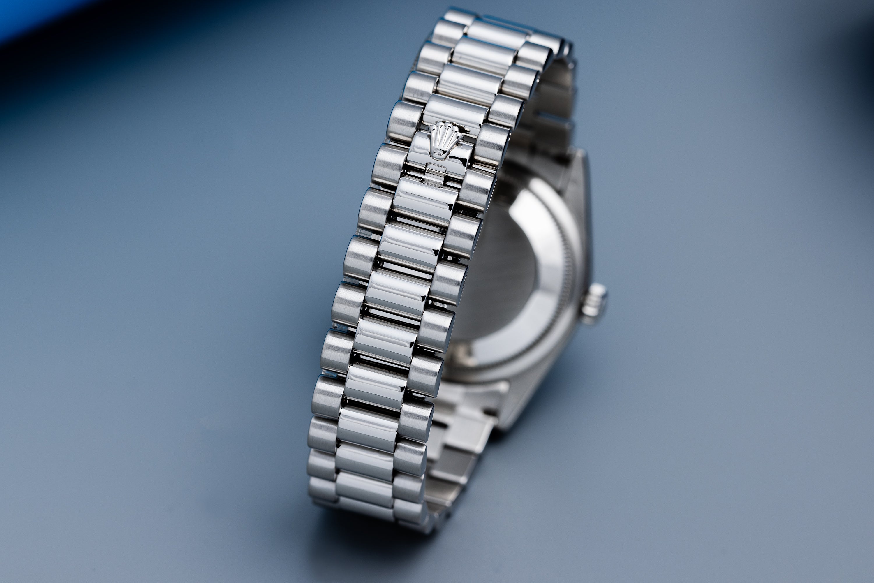 Rolex Day-Date | REF. 118206 | Ice Blue Dial | Platinum | Box & Papers + Rolex Service Papers | 36mm