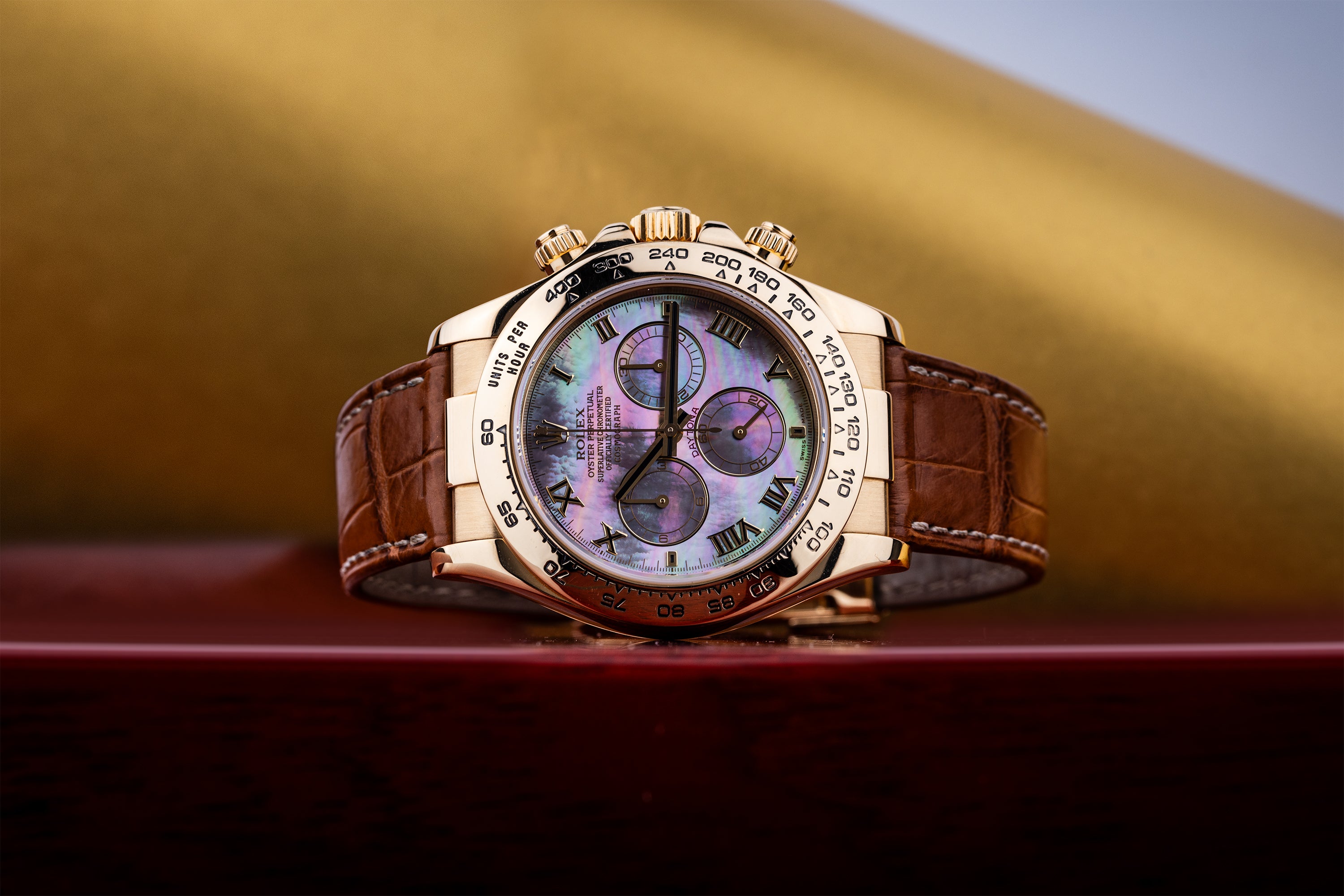 Rolex Daytona | REF. 116518 | Black Mother of Pearl Dial | Box & Papers | 18k Yellow Gold